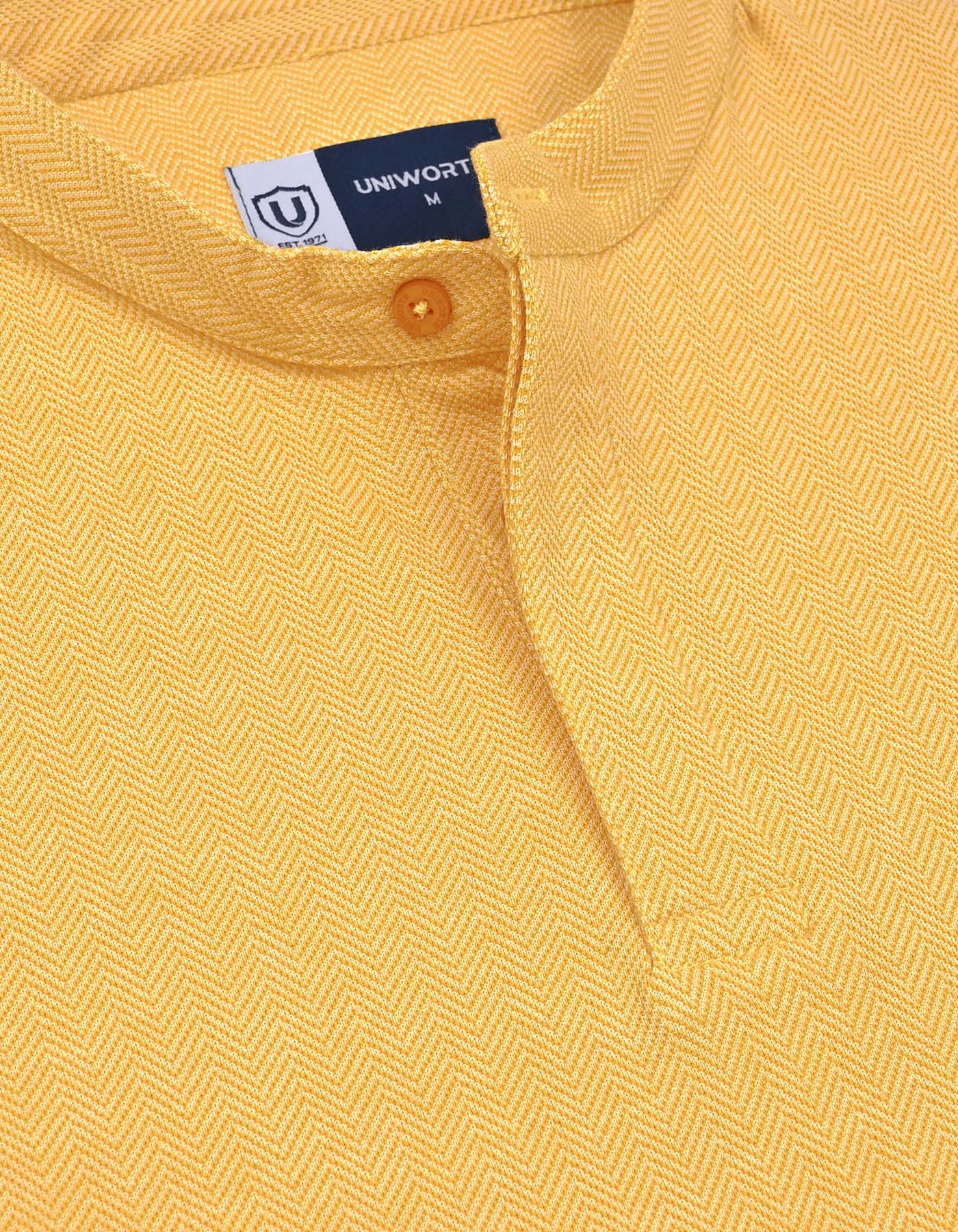 Amber Haze Plain Band Collar T-shirt - Image 3