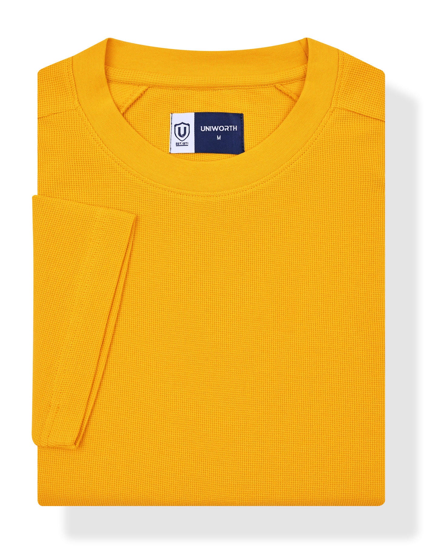 Amber Haze Textured Relax Fit Crew Neck T-Shirt - Image 3