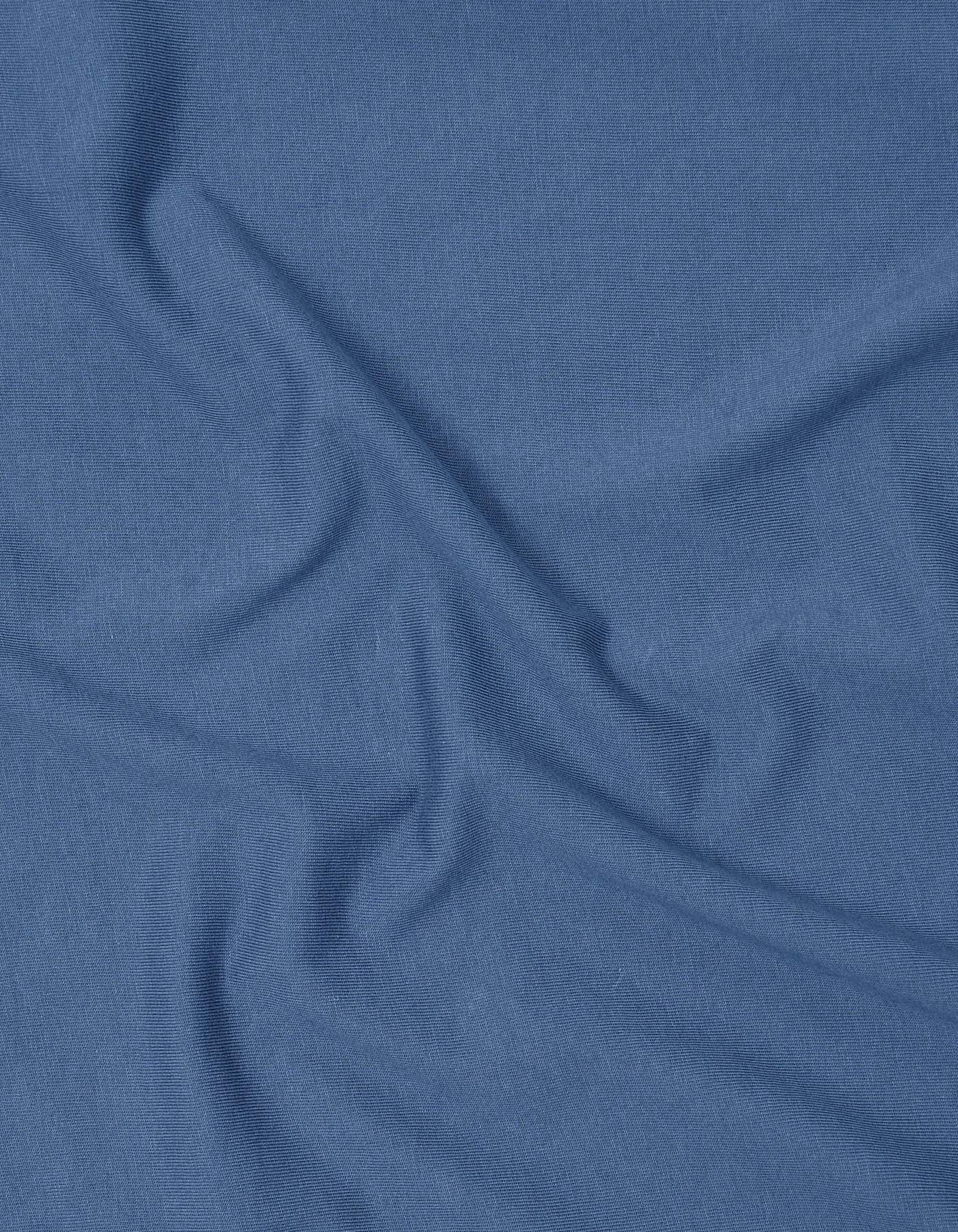 Aura Blue Textured Color Block Polo Shirt - Image 6