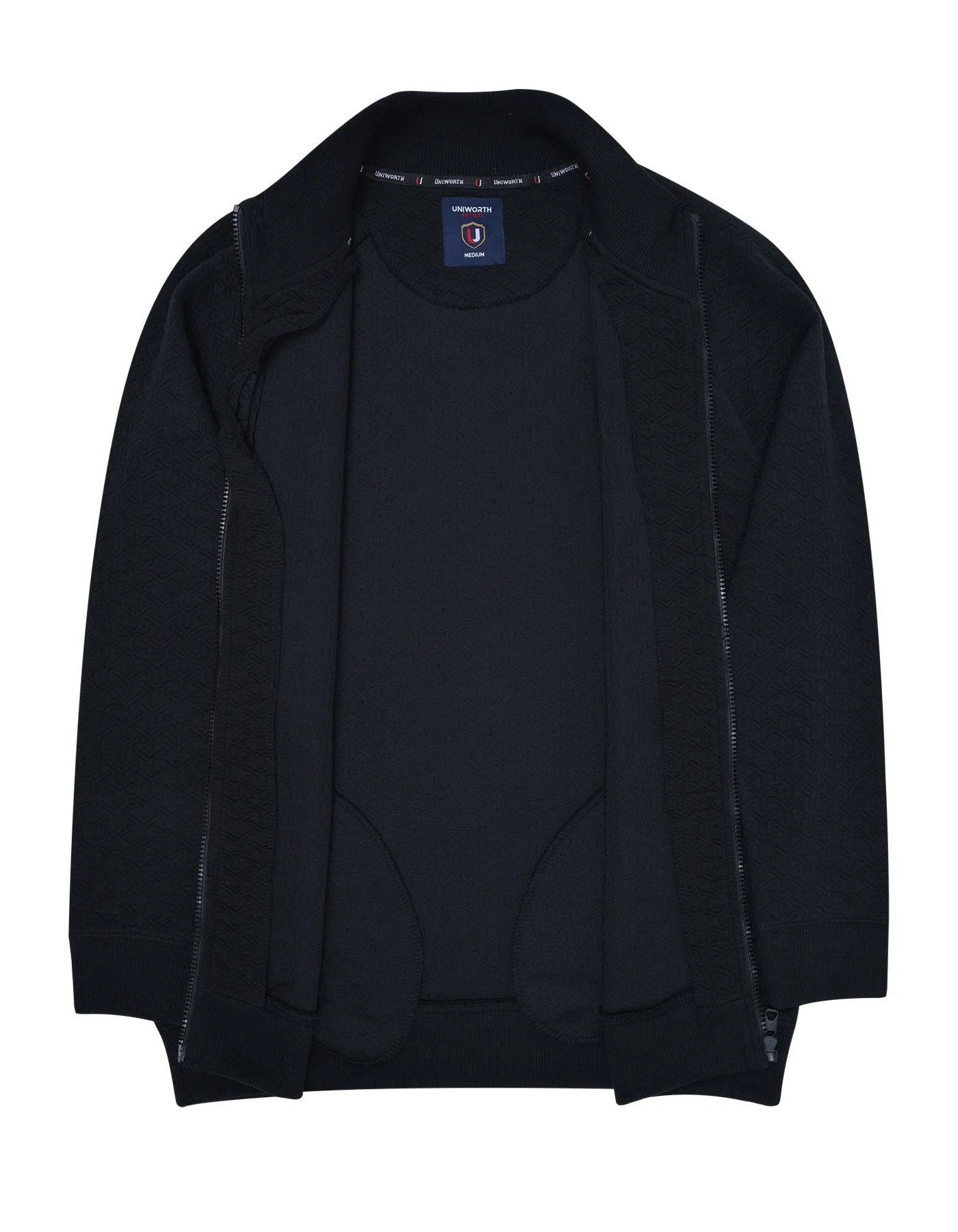 Black Texture Full Zipper - Image 3