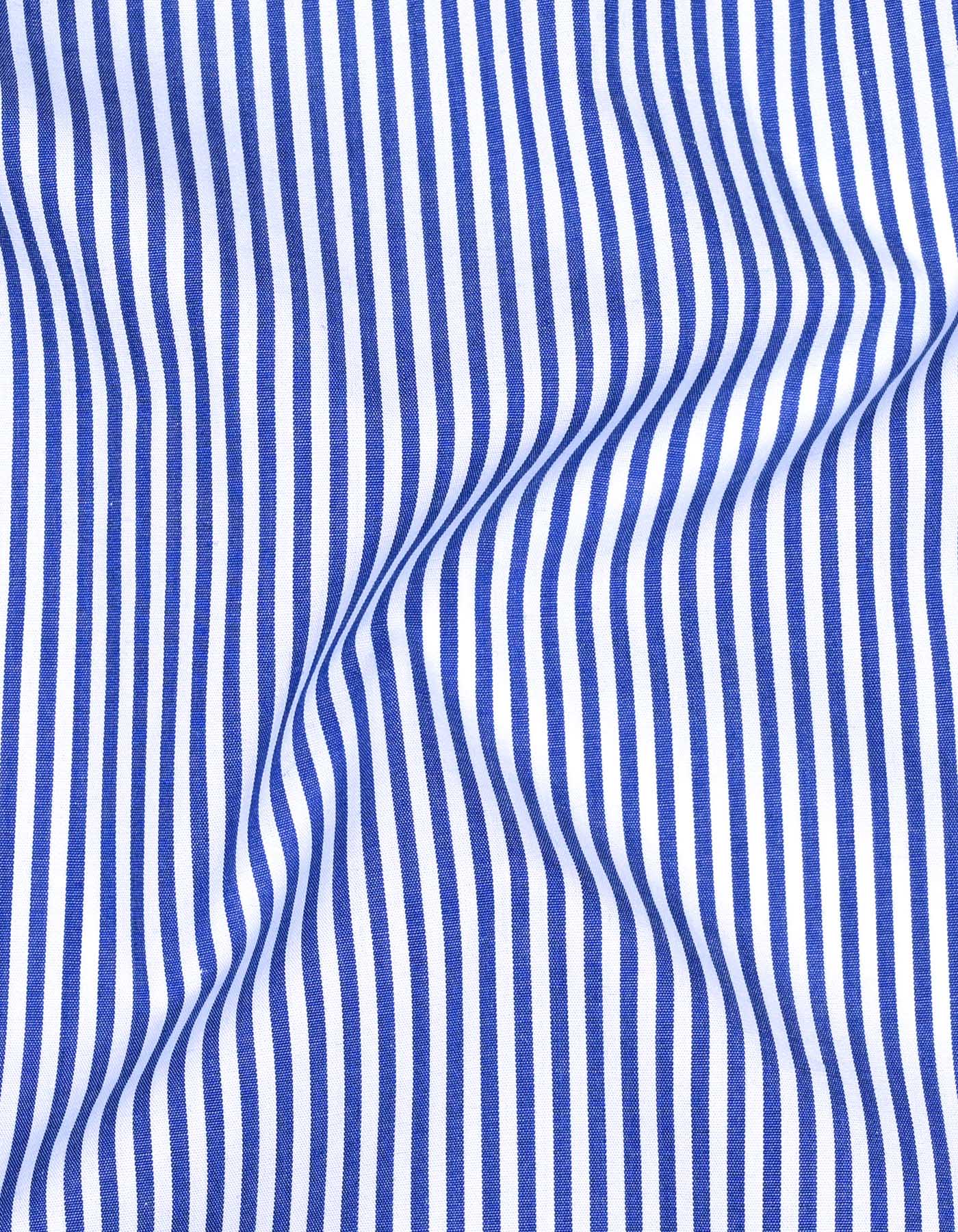 Blue Stripe Tailored Smart Fit Shirt - Image 4