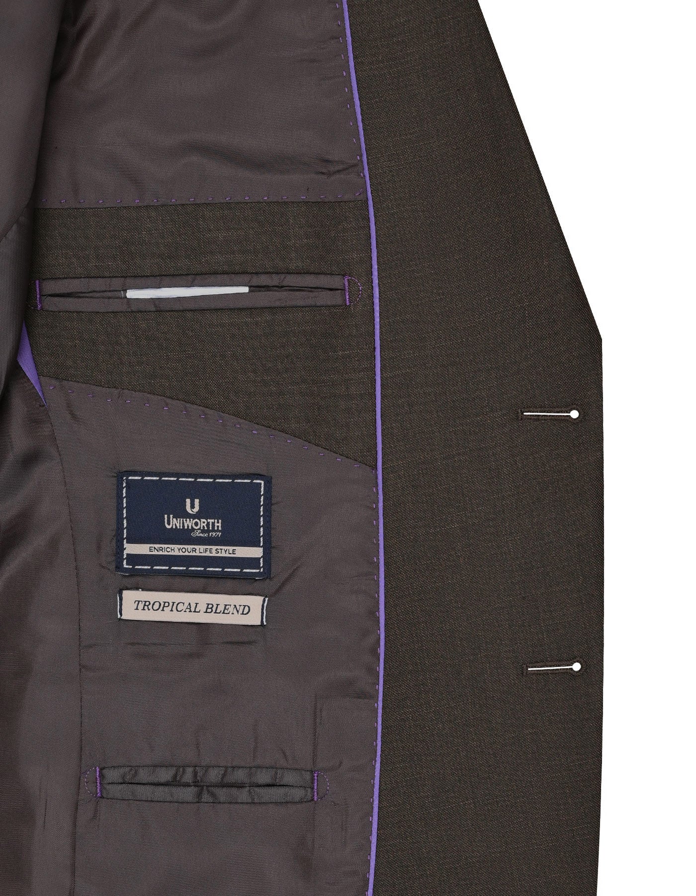 Chocolate Texture Classic Fit Suit - Image 5