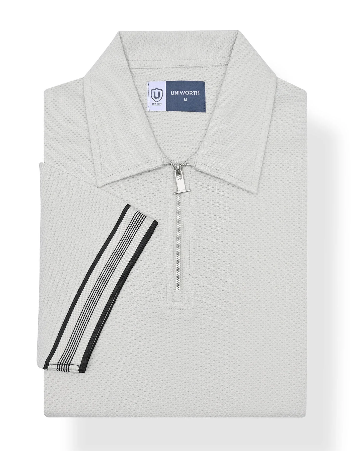 Chrome Textured Pique Polo Shirt - Image 3