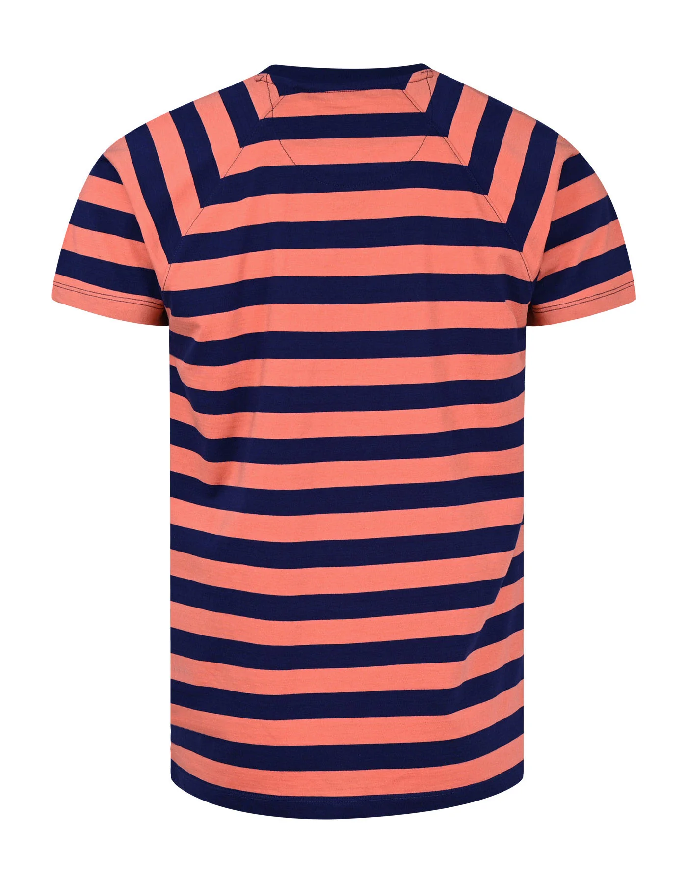 Coral Stripe Crew Neck T-Shirt - Image 3