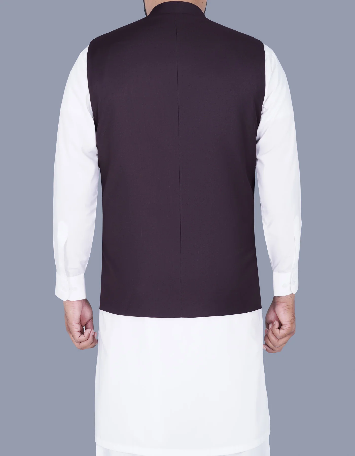 D Brown Plain Waist Coat - Image 4