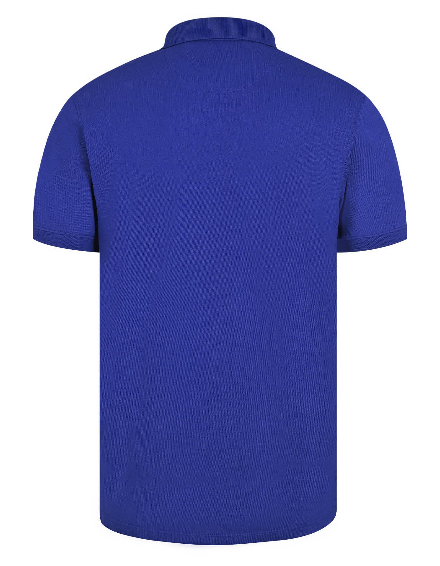 E Blue Plain Pique Polo Shirt - Image 6