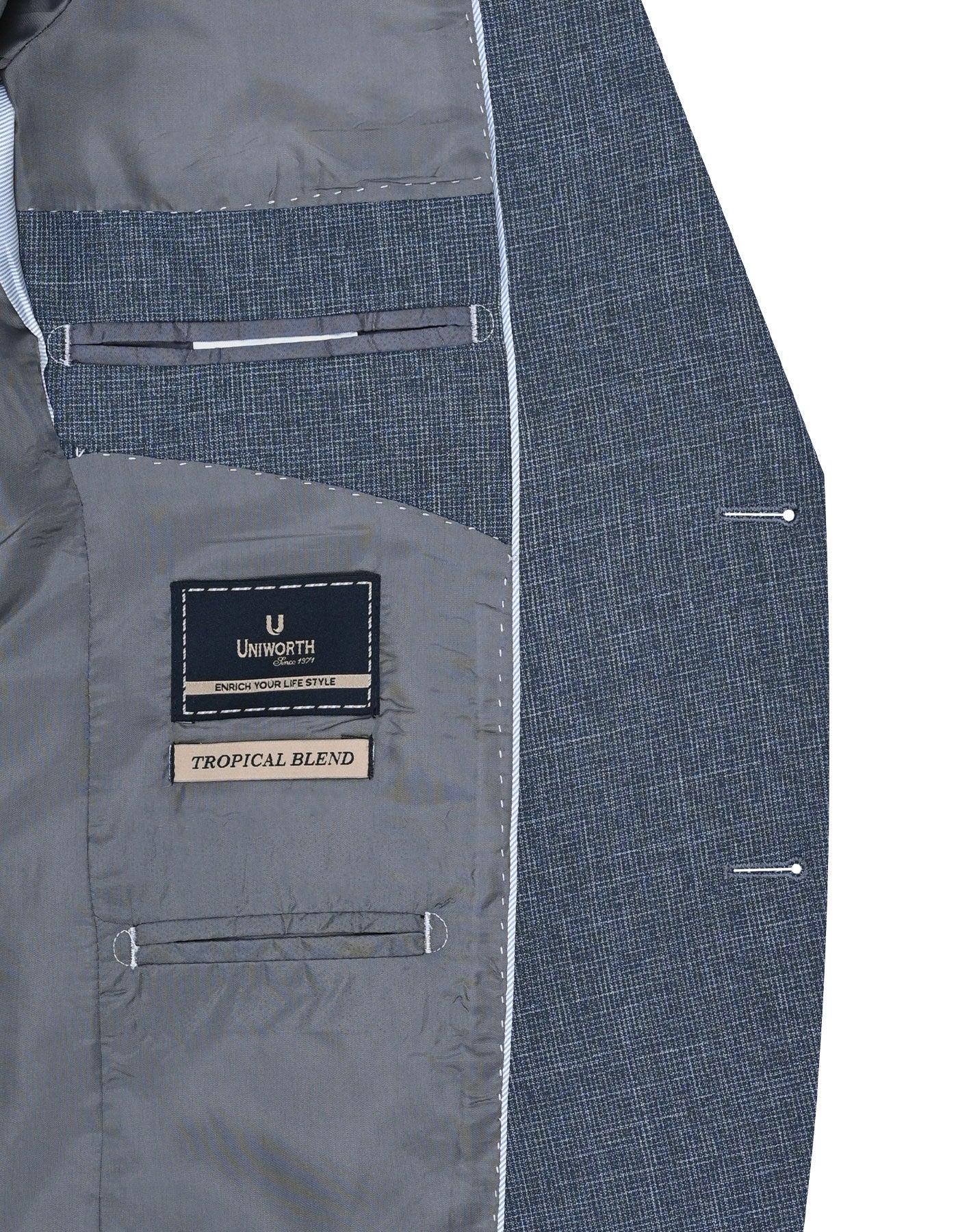 Grey Texture Classic Fit Suit - Image 5