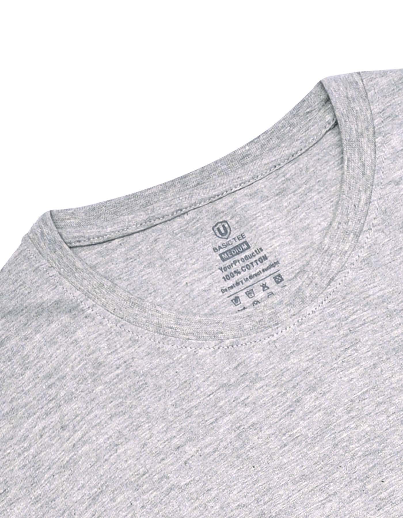 Heather Grey Plain Basic Tee - Image 3