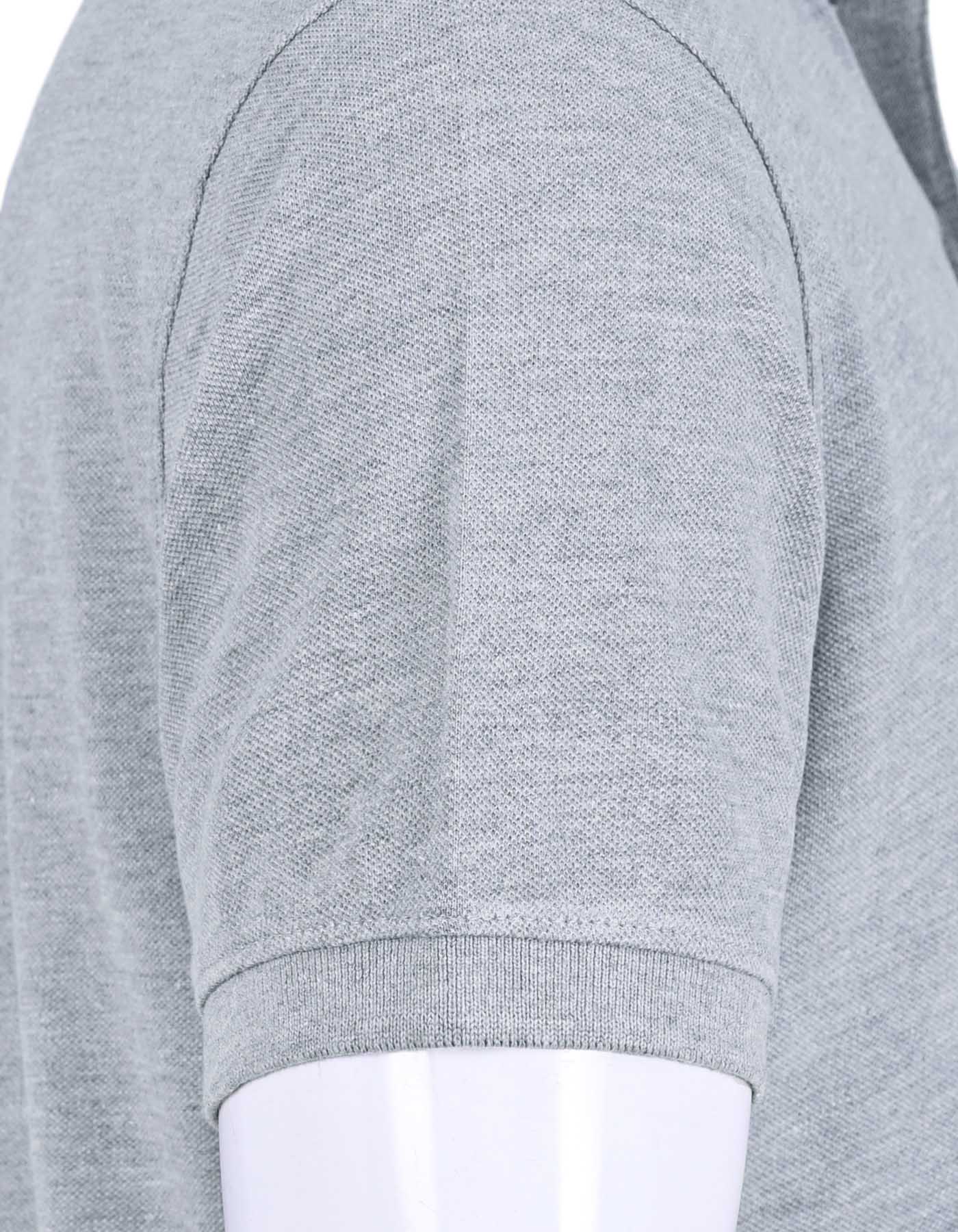 Heather Grey Plain Pique Polo Shirt - Image 3