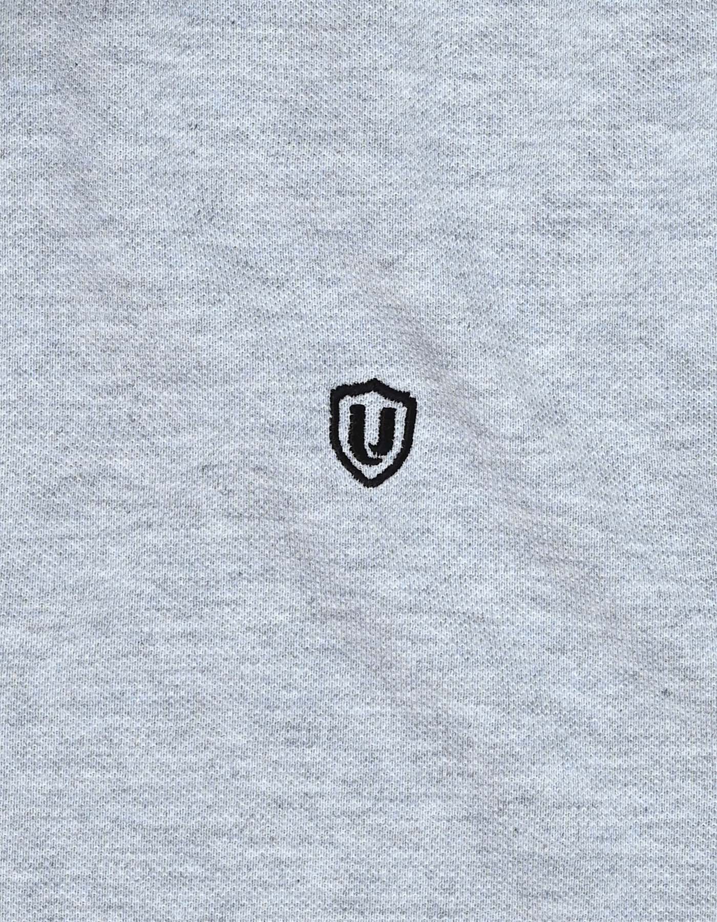 Heather Grey Plain Pique Polo Shirt - Image 4