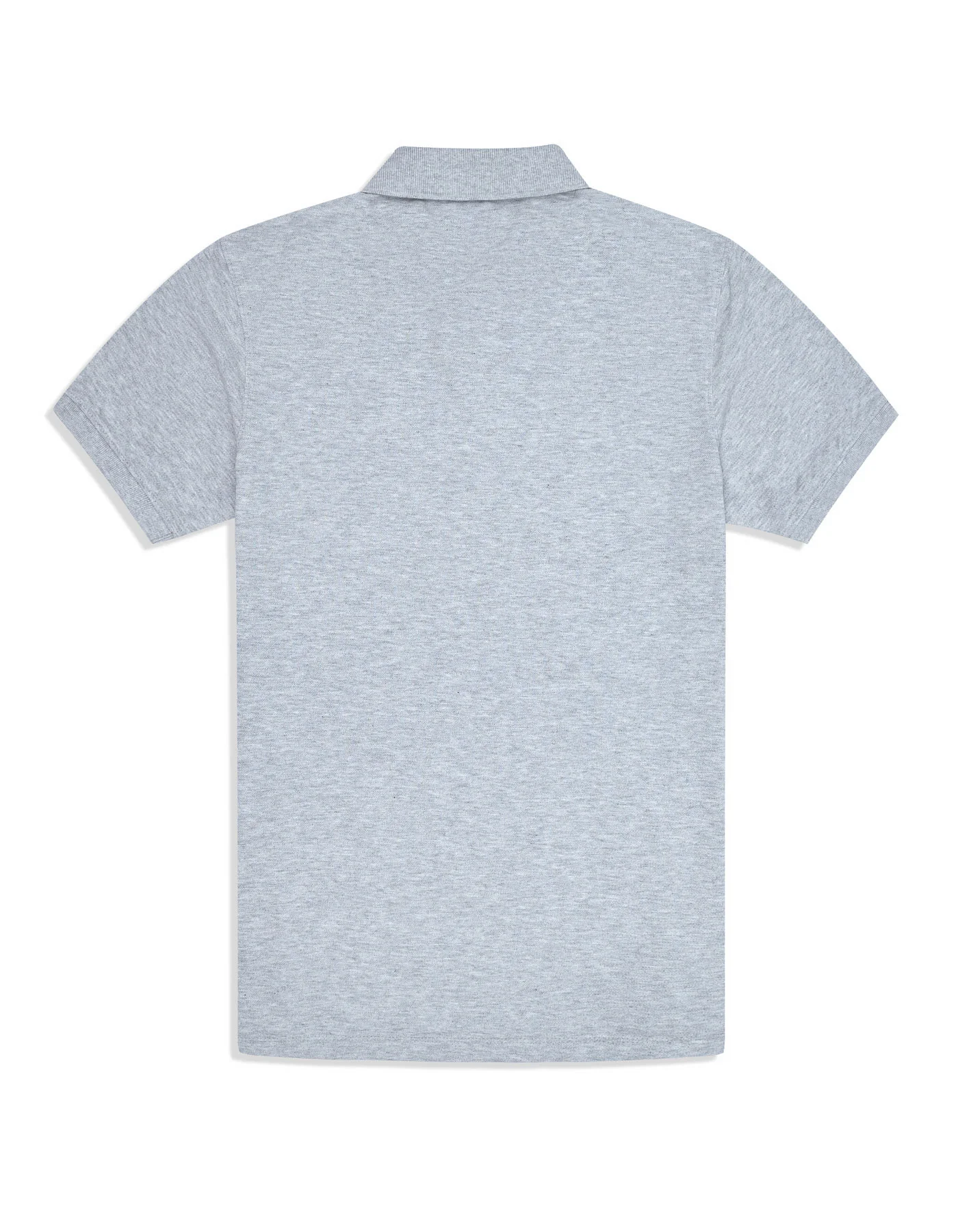 Heather Grey Plain Pique Polo Shirt - Image 5