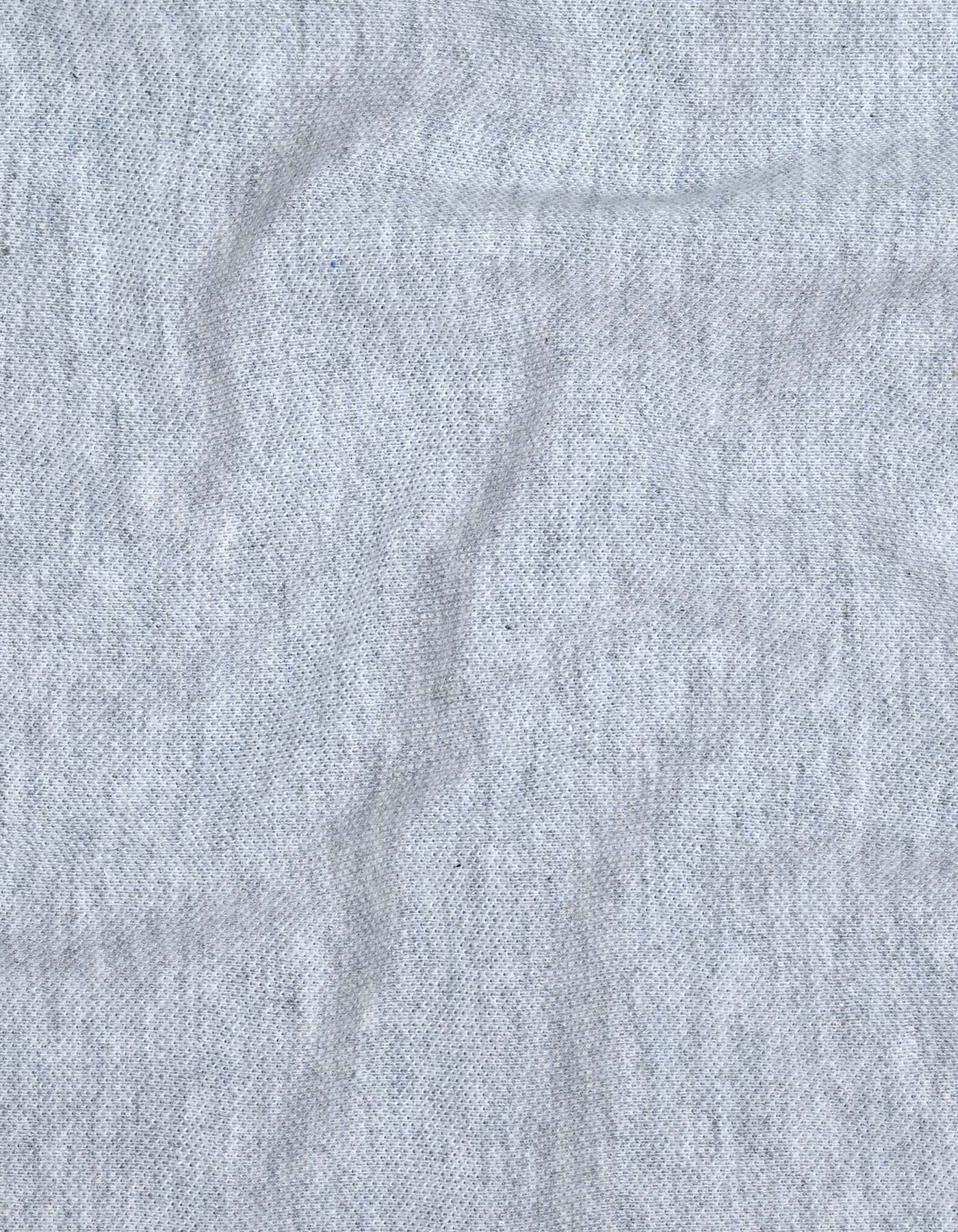 Heather Grey Plain Pique Polo Shirt - Image 6