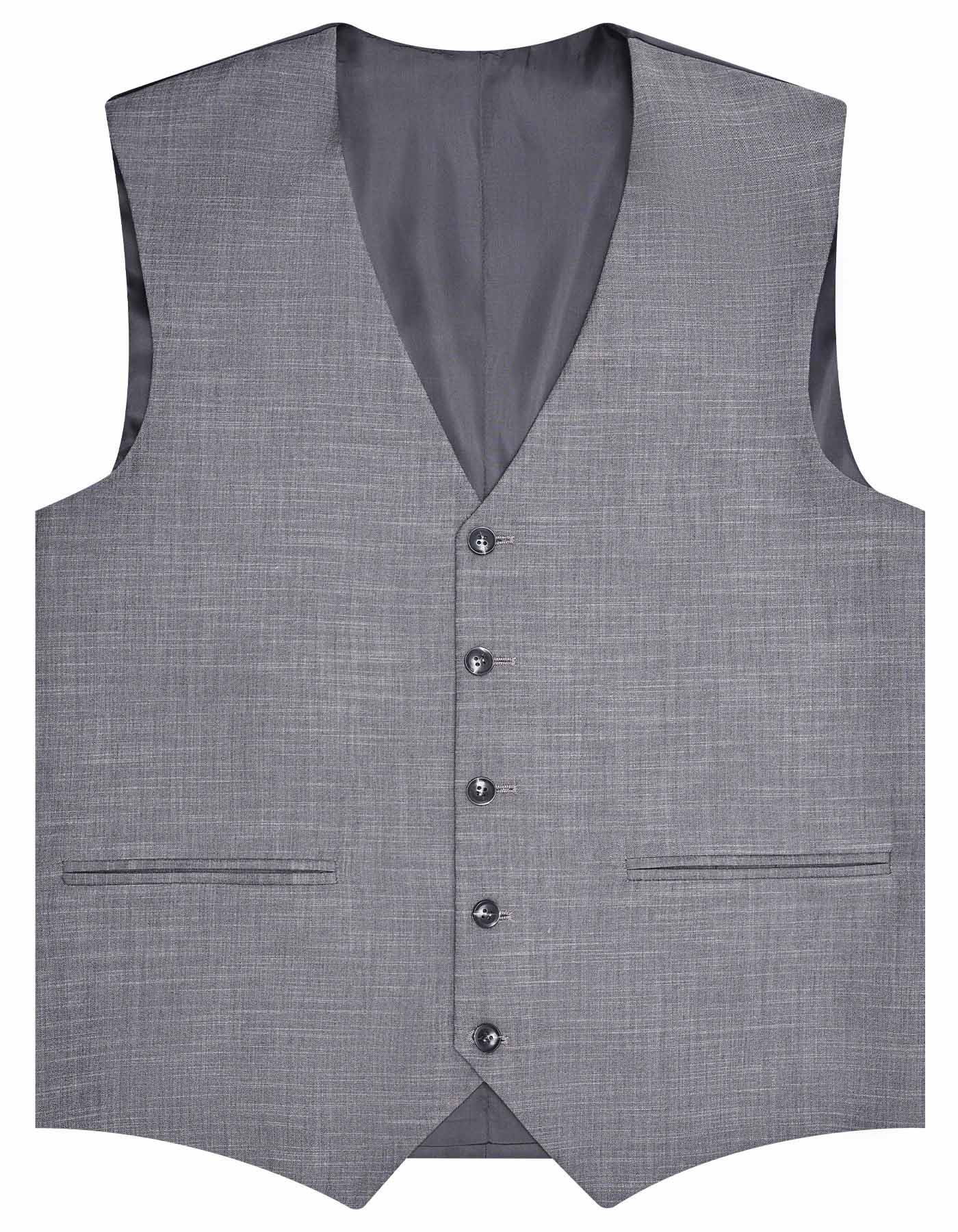 L Charcoal Texture Classic Fit Suit - Image 3