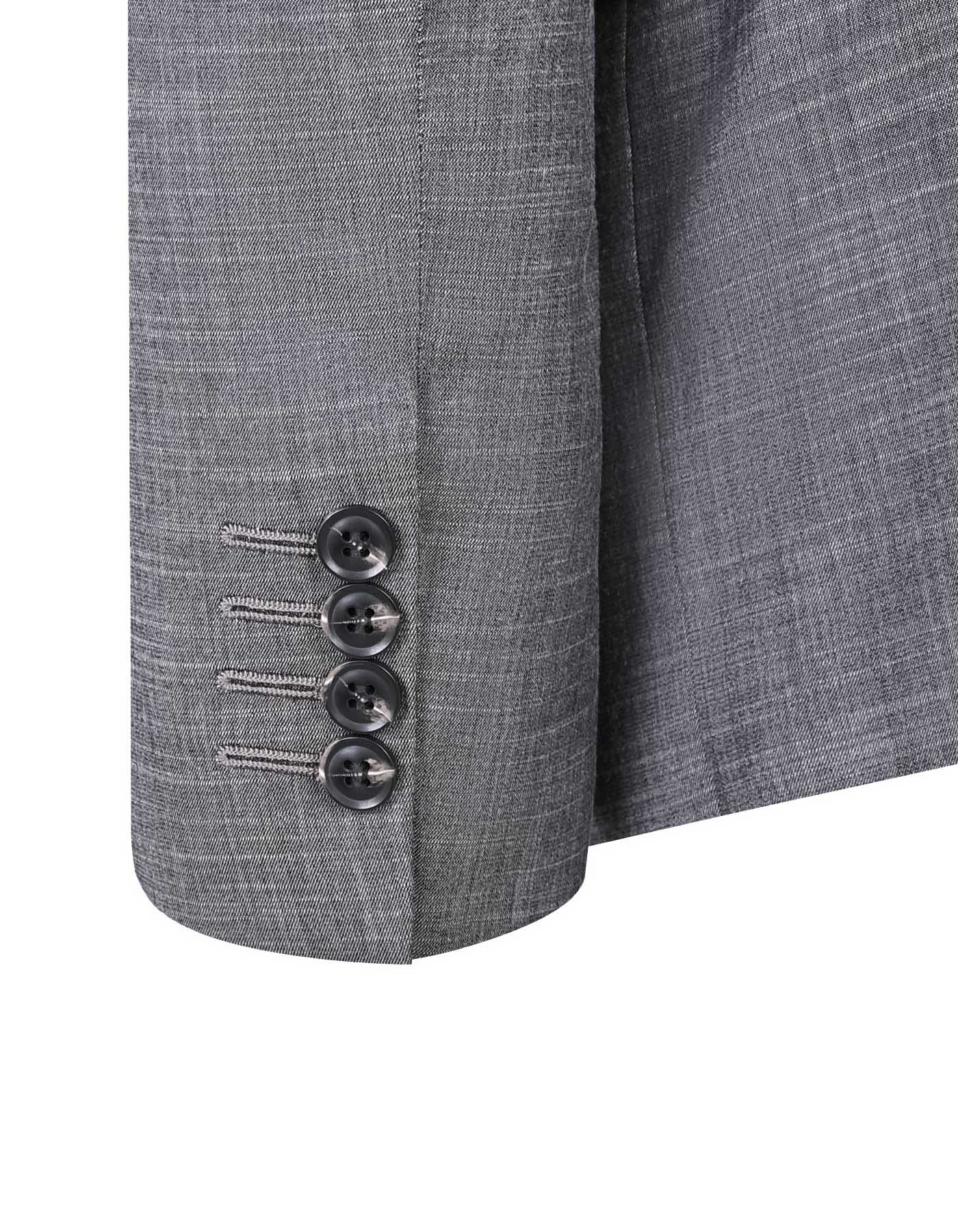 L Charcoal Texture Classic Fit Suit - Image 4