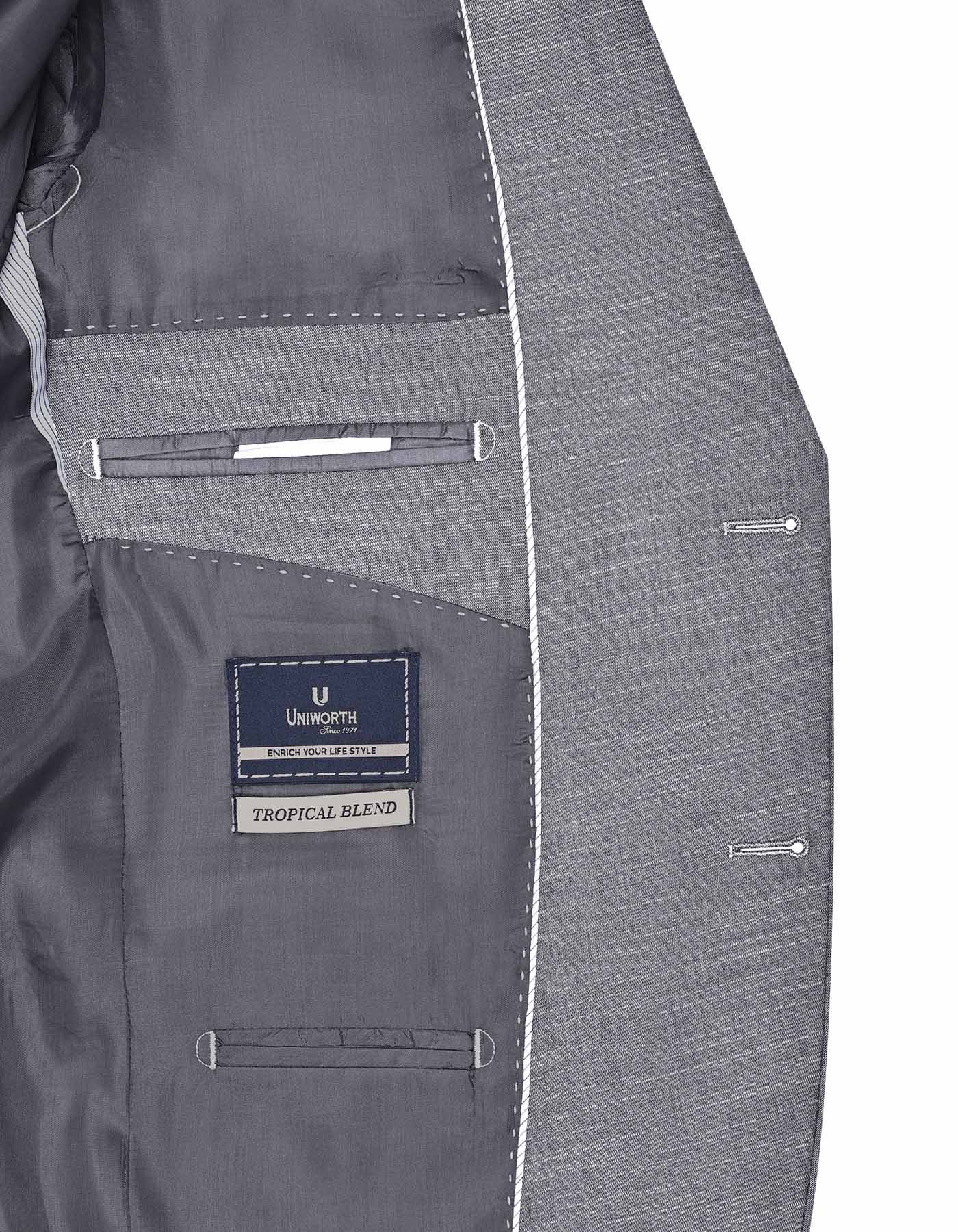L Charcoal Texture Classic Fit Suit - Image 5