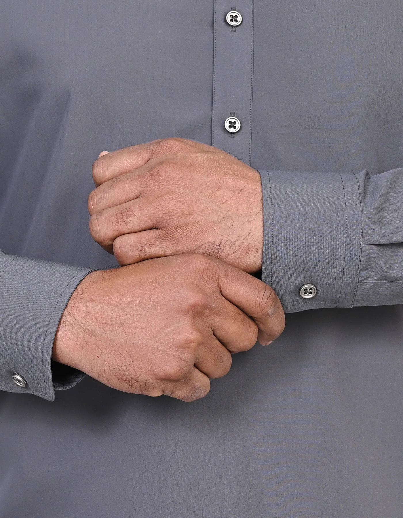 L Grey Plain Kameez Shalwar - Image 3