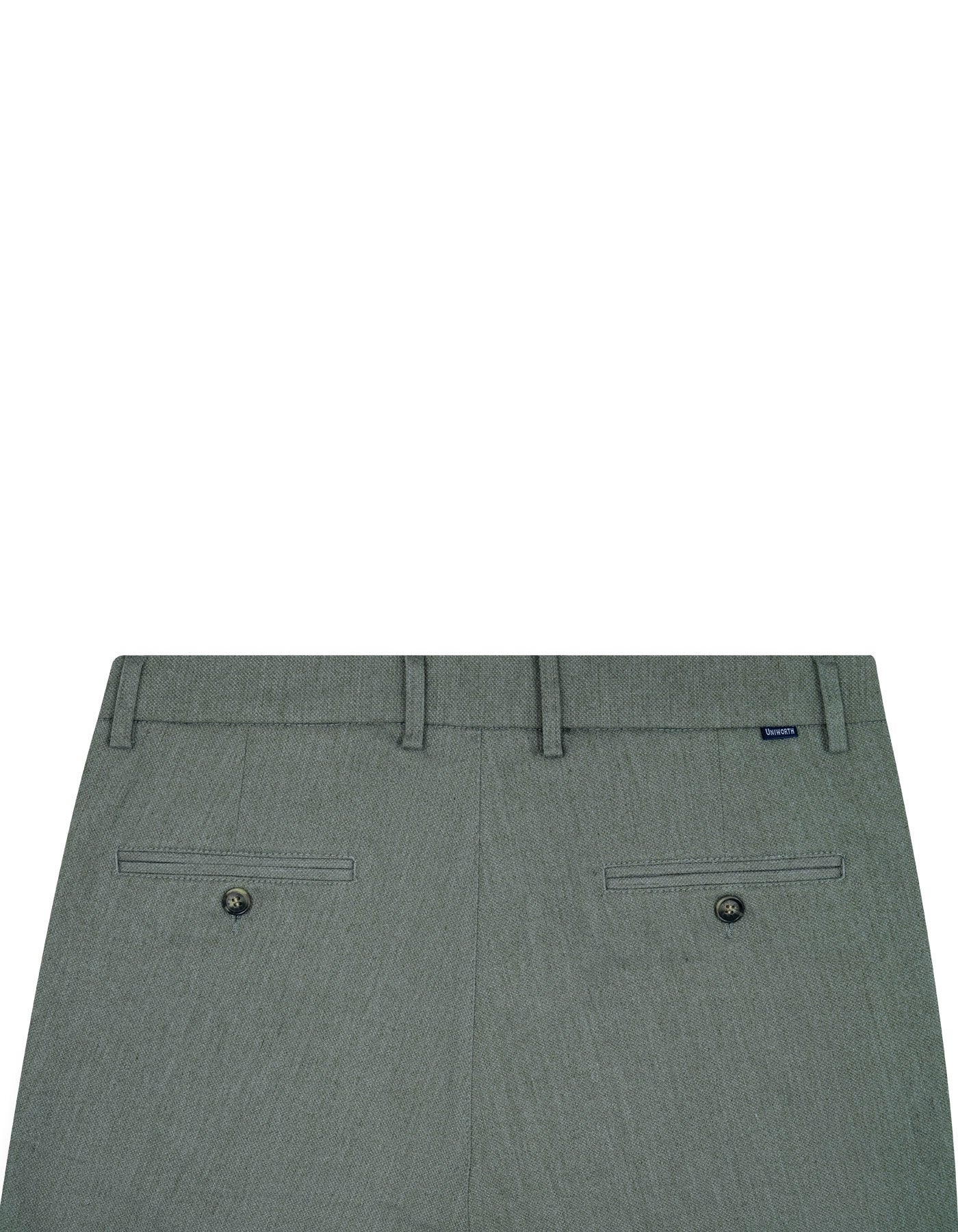 L Olive Texture Smart Fit Cotton Trouser - Image 3