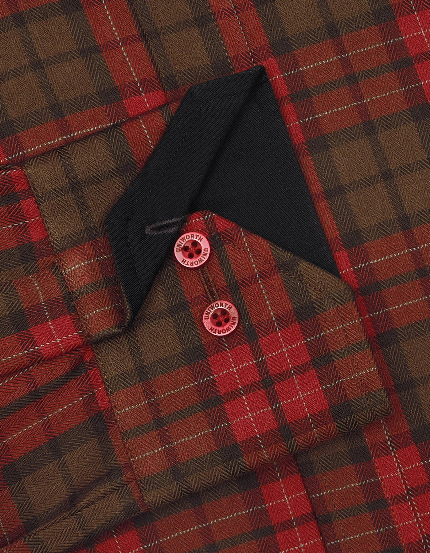 Maroon Check Tailored Smart Fit Shirt - Image 3