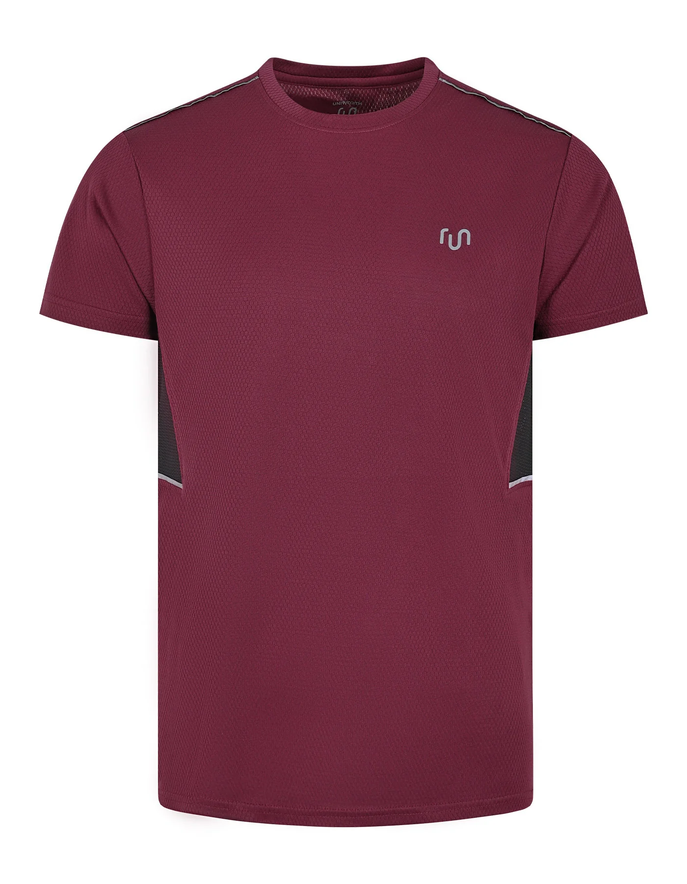 Maroon Plain Muscle Flex Gym Tee - Image 3