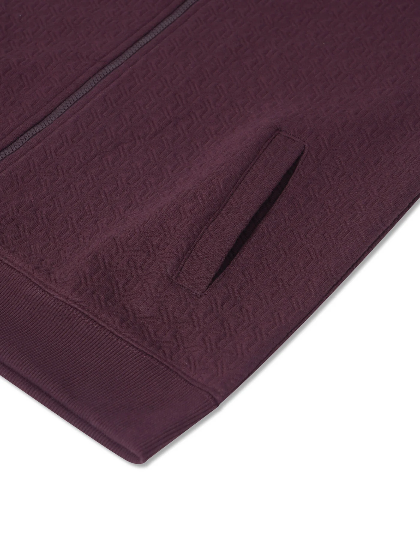 Maroon Texture Full Zipper - Image 4