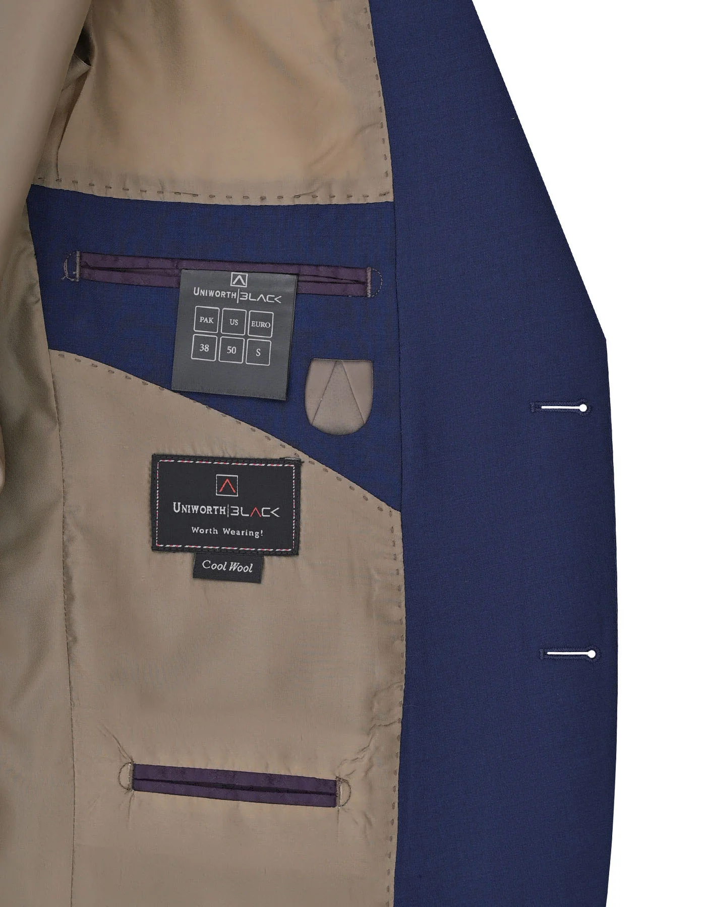 Navy Plain Classic Fit Suit - Image 4