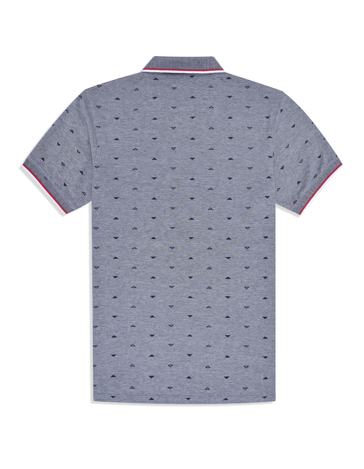 Navy Printed Pique Polo Shirt - Image 6