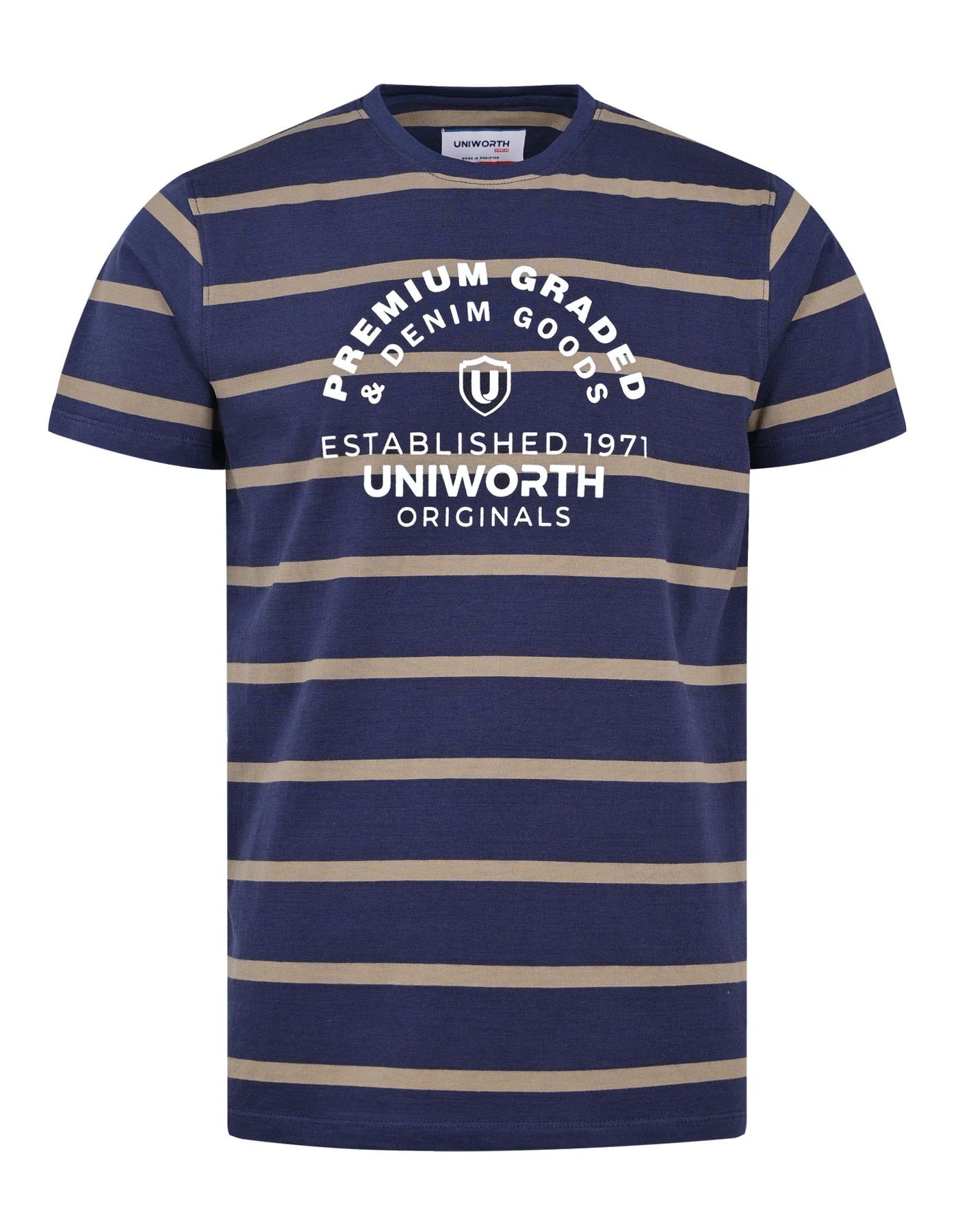Navy Stripe Crew Neck T-Shirt - Image 5