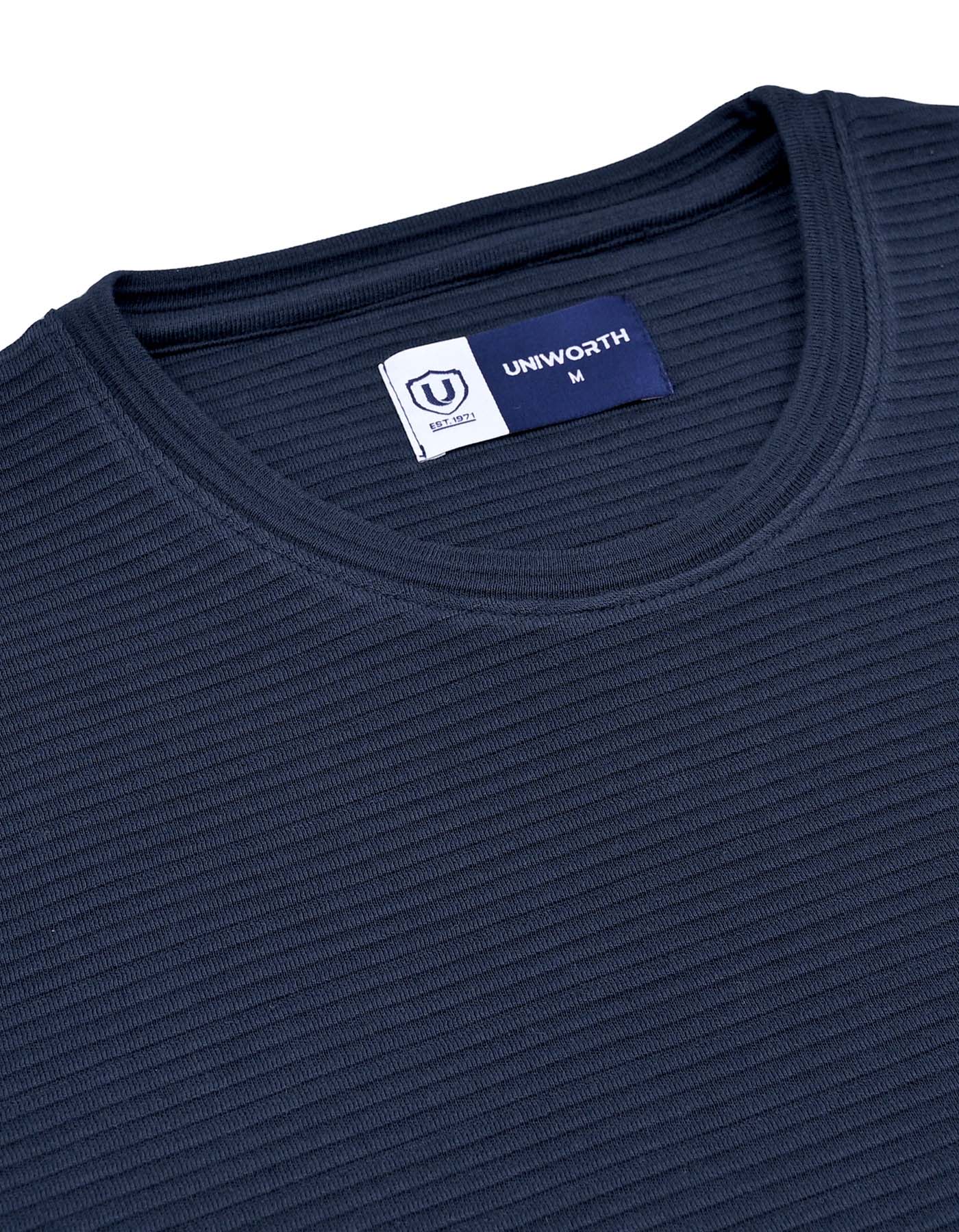 Navy Stripe Crew Neck T-Shirt - Image 3