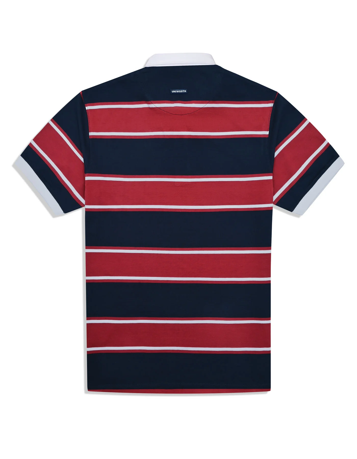 Navy Stripe Jersey Rugby Polo - Image 4