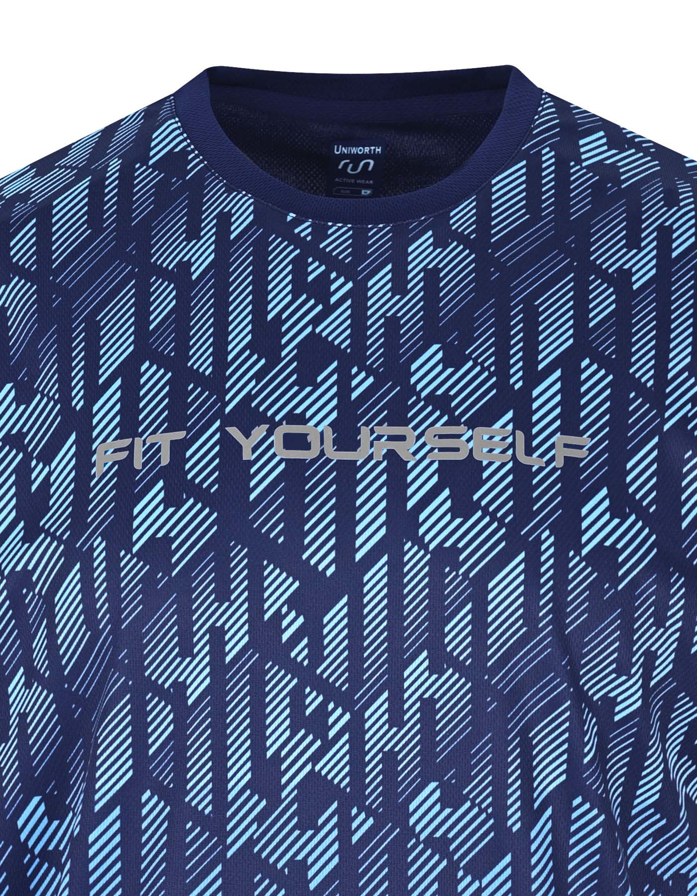 Navy Texture Sublimation Gym Tee - Image 3