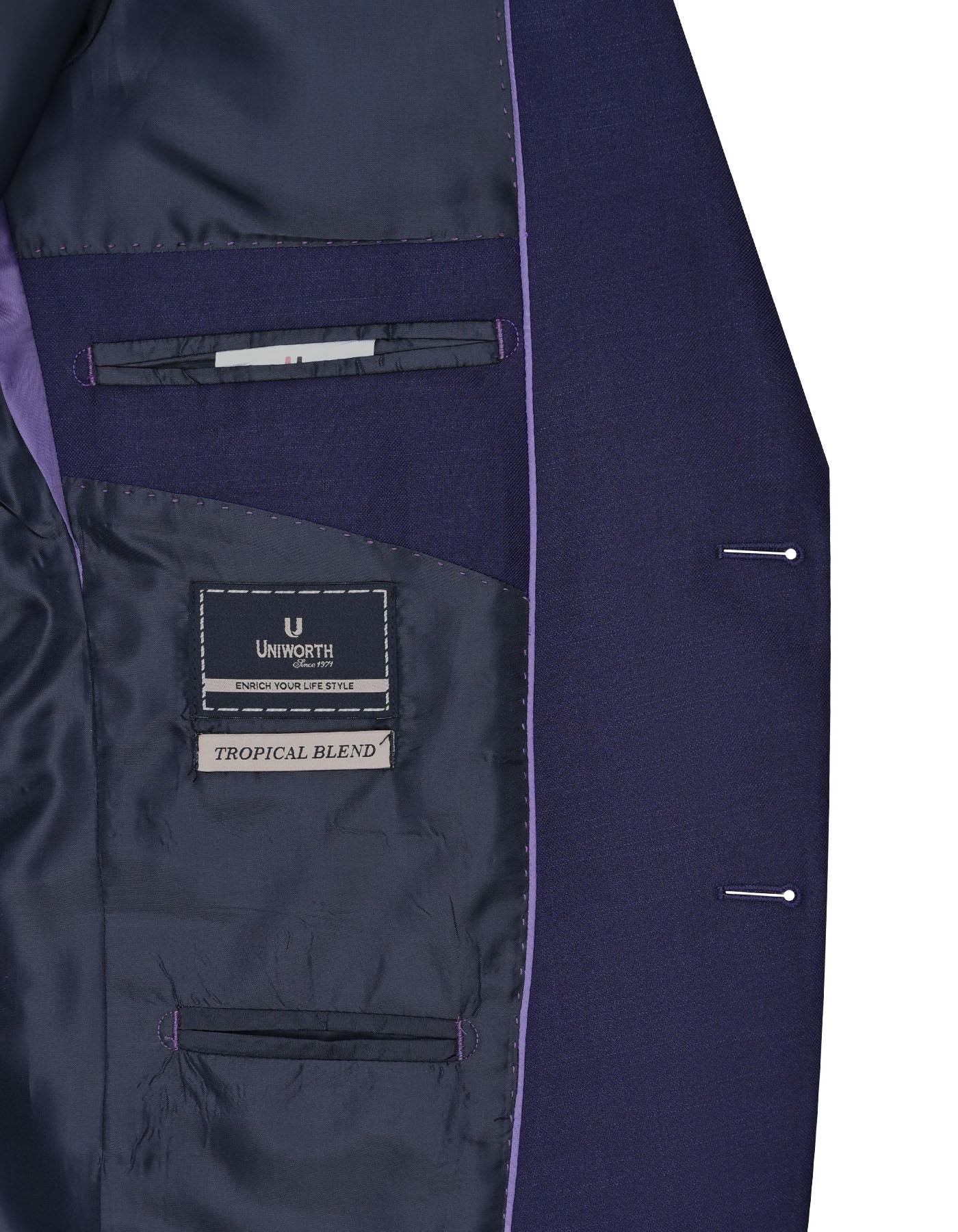 Navy Texture Tailored Smart Fit Suit - Image 5