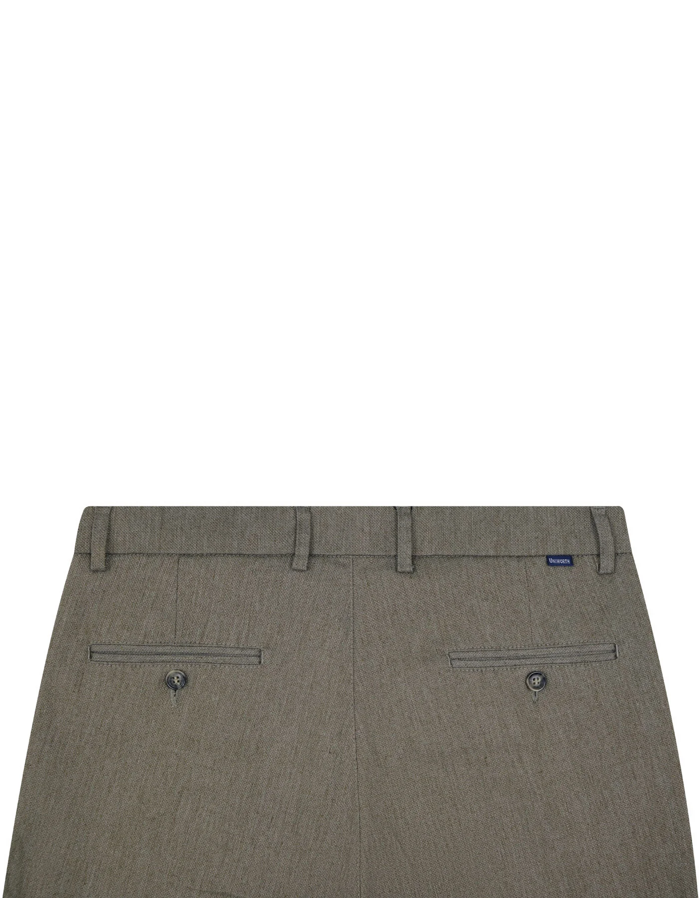 Olive Texture Classic Fit Cotton Trouser - Image 3