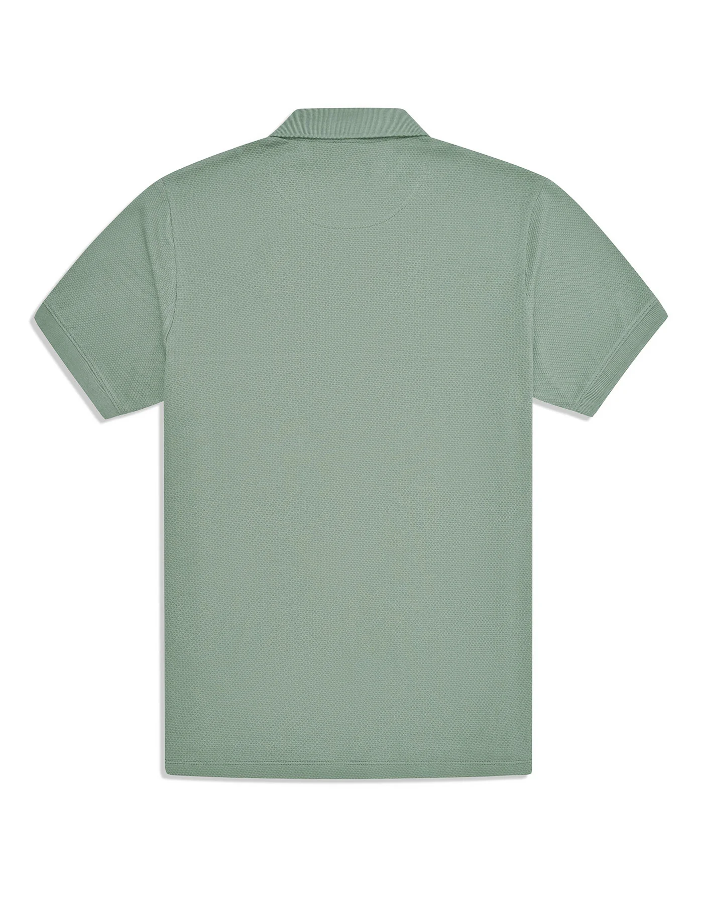 Olive Textured Color Block Polo Shirt - Image 4