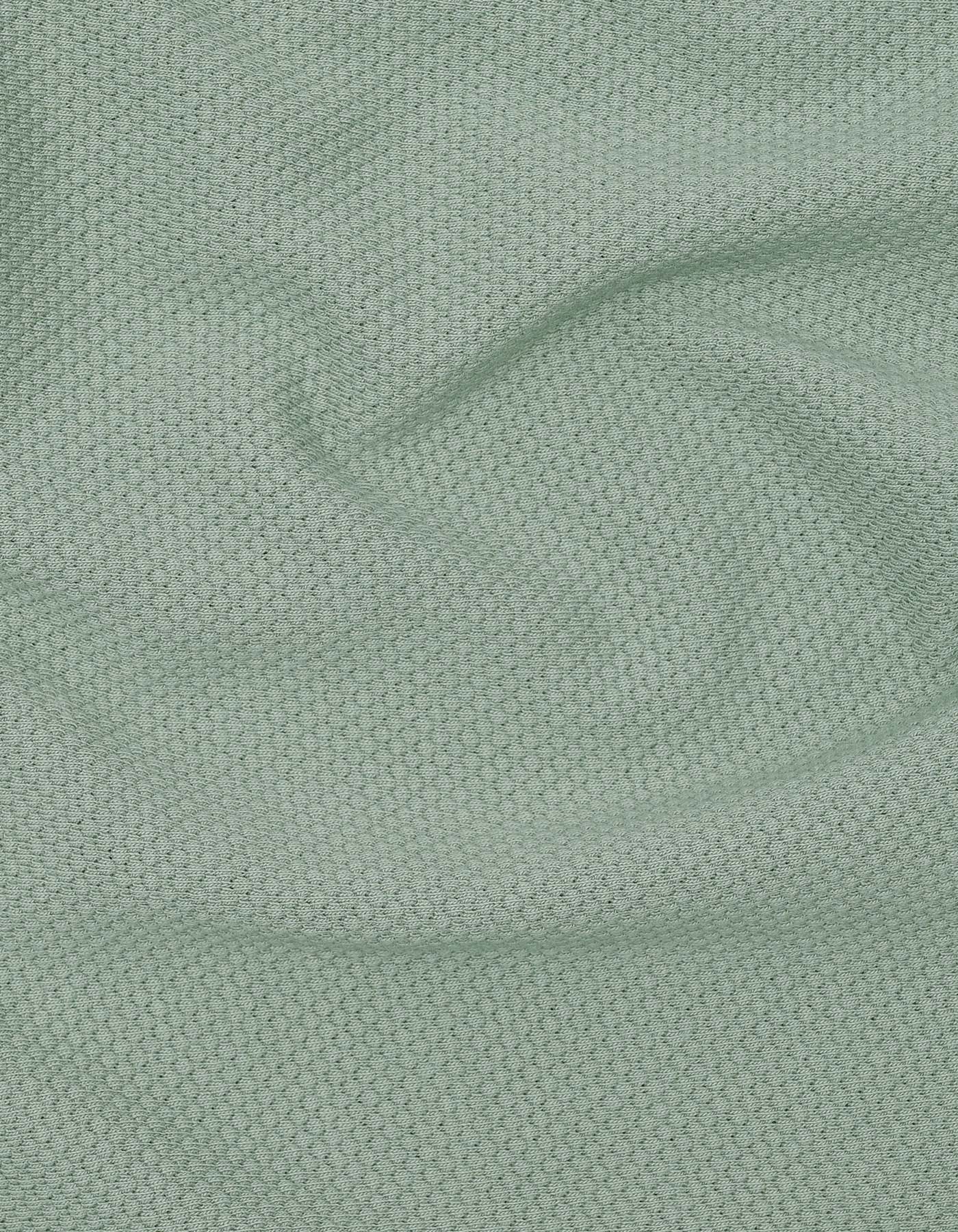 Olive Textured Color Block Polo Shirt - Image 5