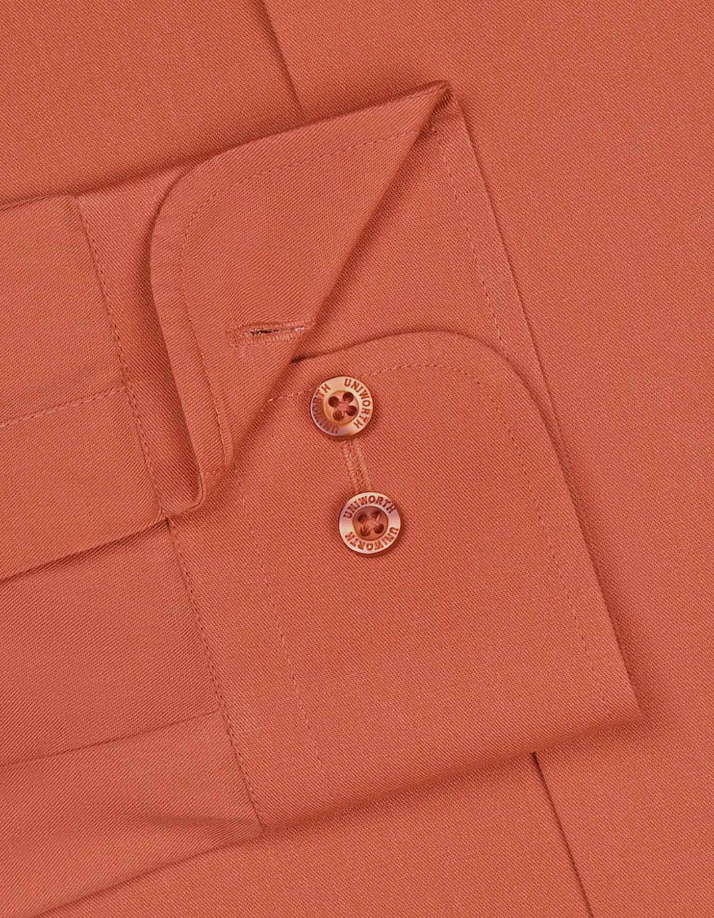 Plain Orange Classic Fit Shirt - Image 3