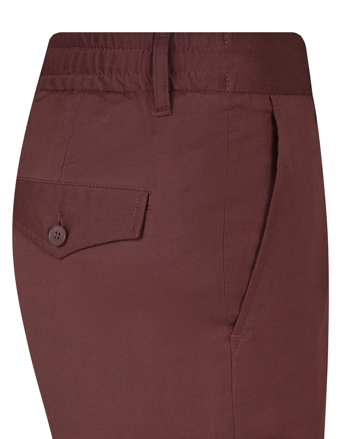 Rust Plain Tailored Smart Fit Casual Pant - Image 3