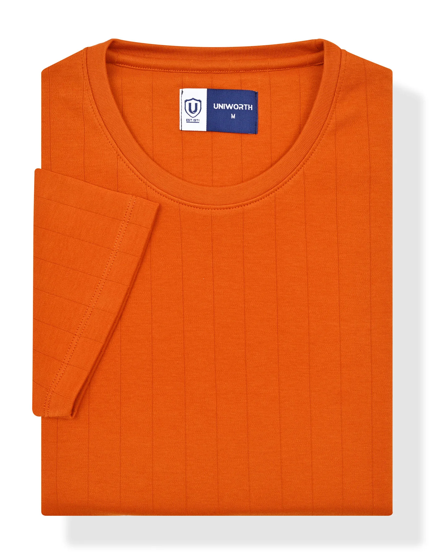 Rust Textured Crew Neck T-Shirt - Image 3
