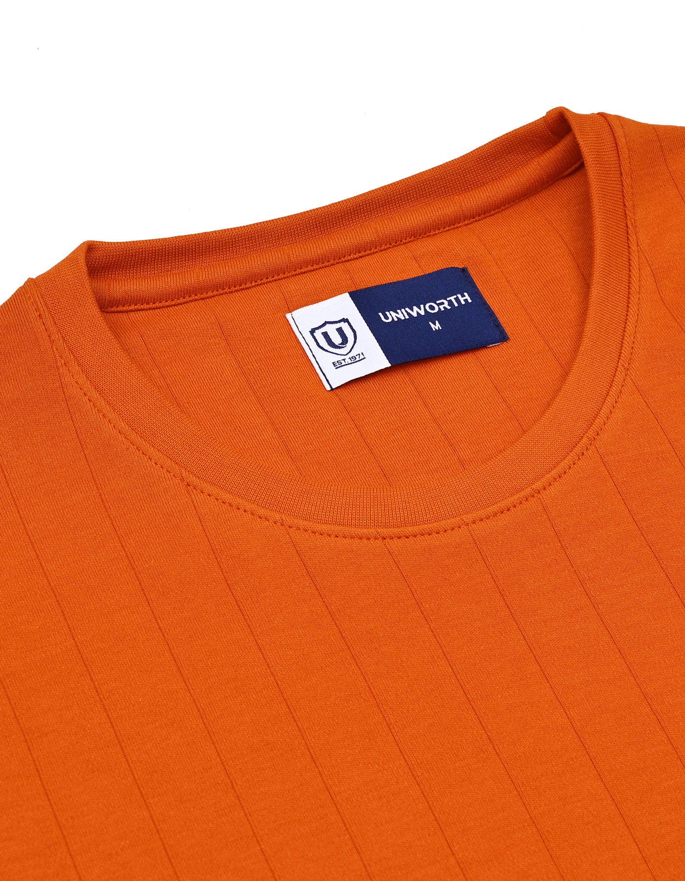 Rust Textured Crew Neck T-Shirt - Image 4