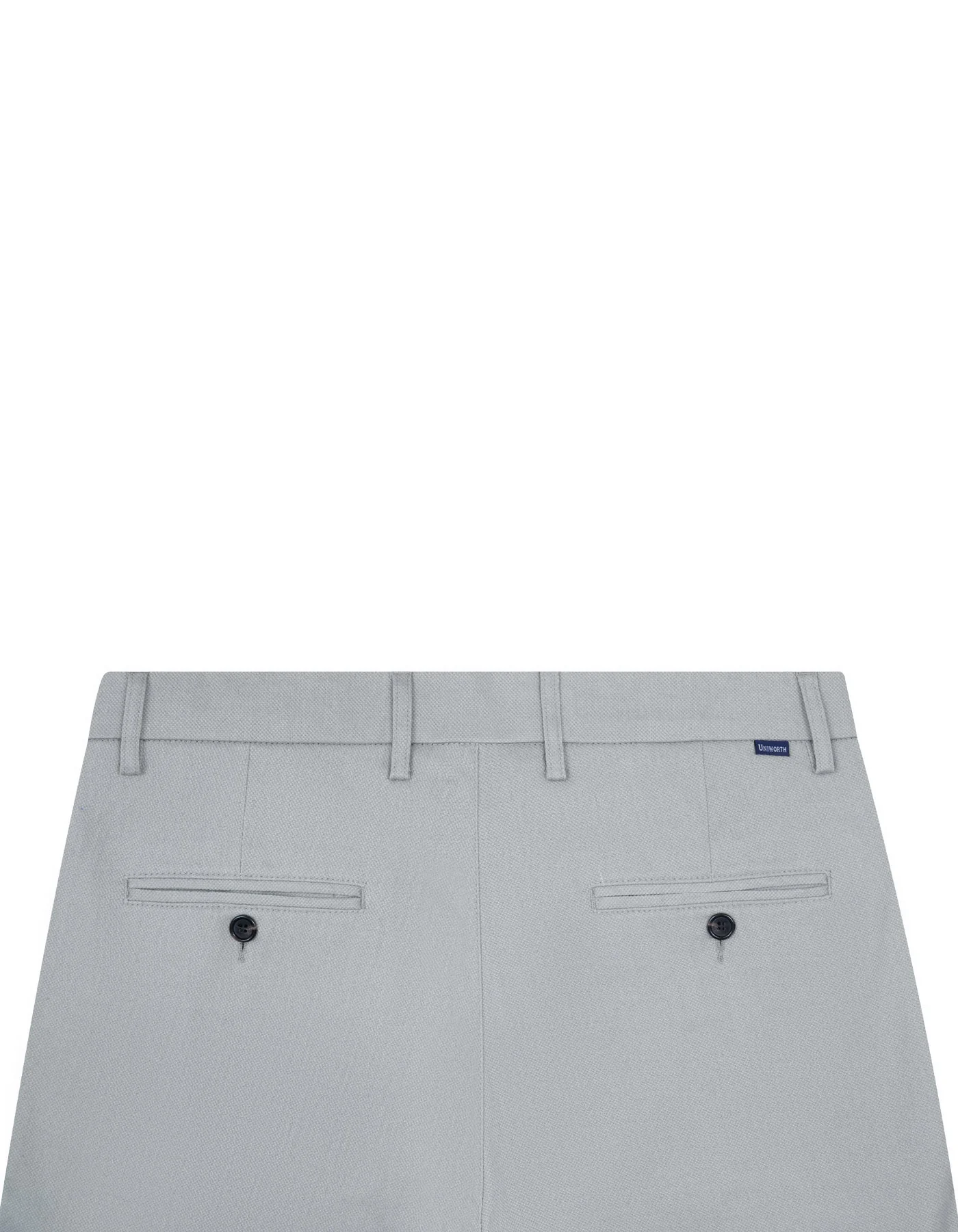 Silver Texture Smart Fit Cotton Trouser - Image 3