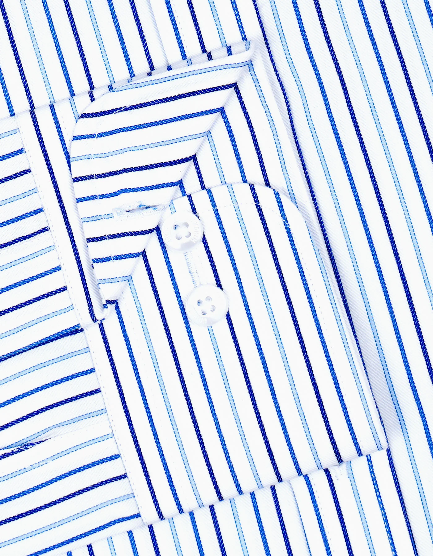 Stripe White/Blue Tailored Smart Fit Shirt - Image 3