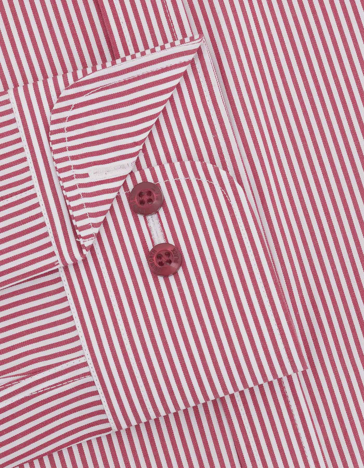 Stripe White/Red Classic Fit Shirt - Image 3