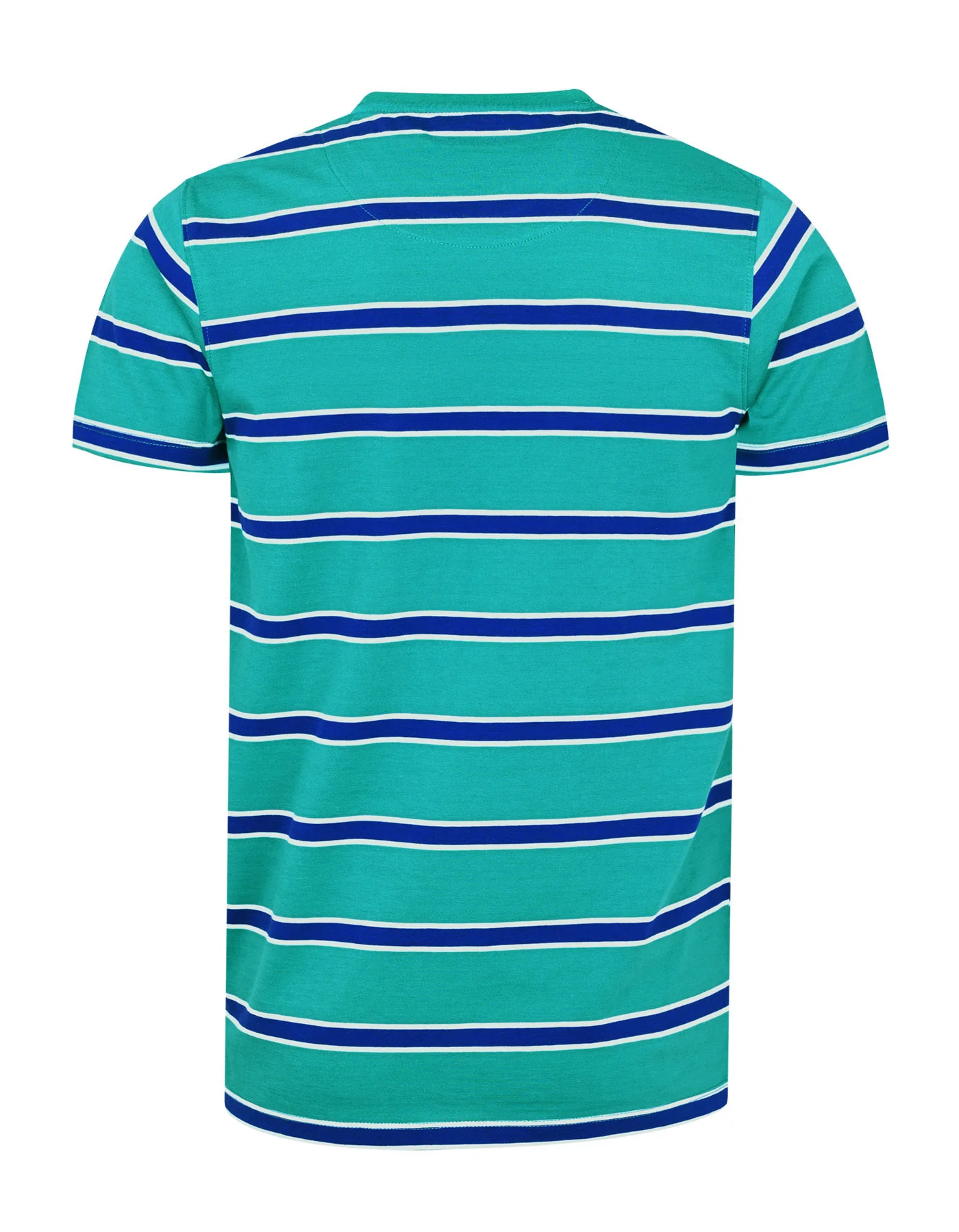 Teal Stripe Crew Neck T-Shirt - Image 3