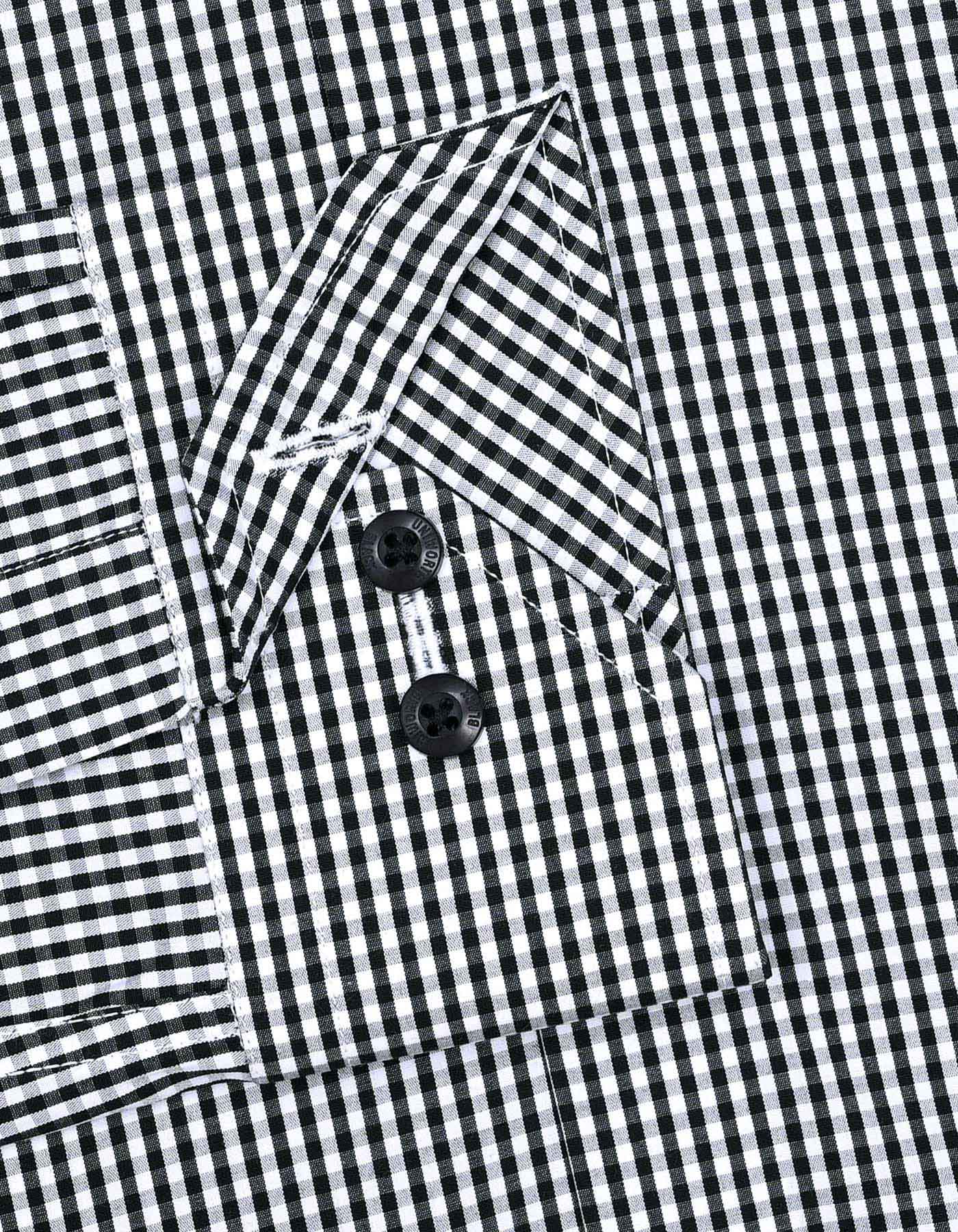 White/Black Check Classic Fit Shirt - Image 3
