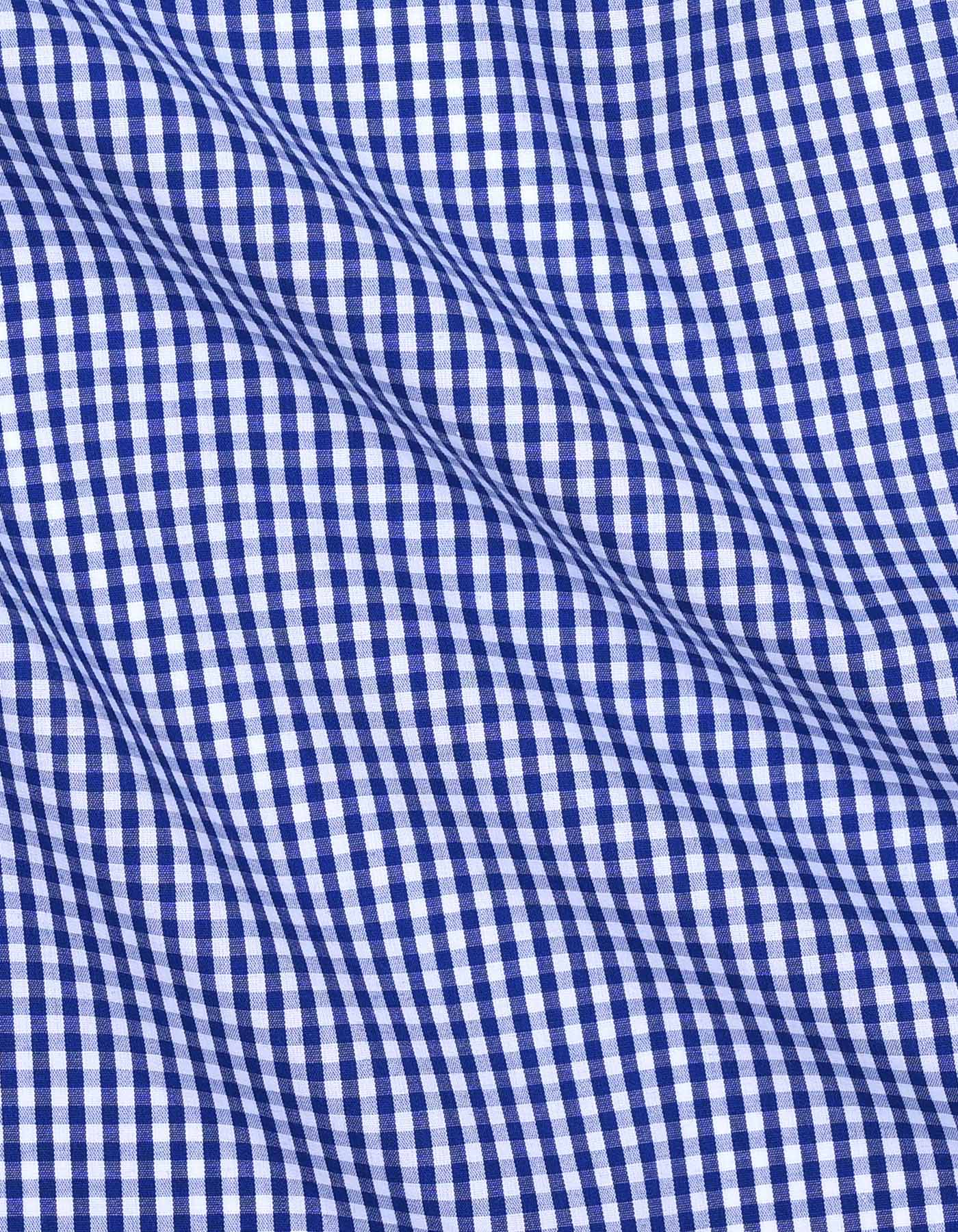 White/Blue Check Classic Fit Shirt - Image 4