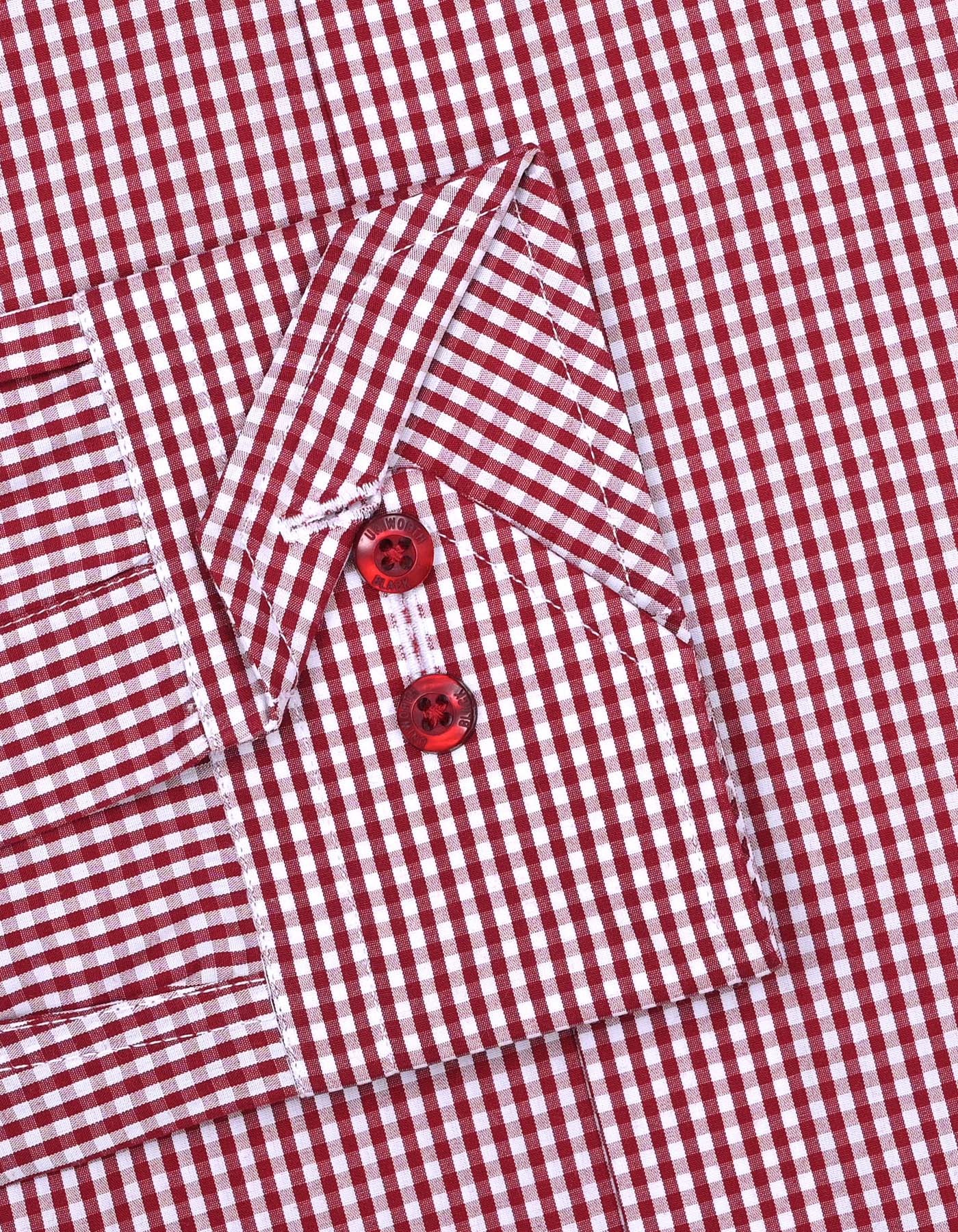 White/Red Check Classic Fit Shirt - Image 3