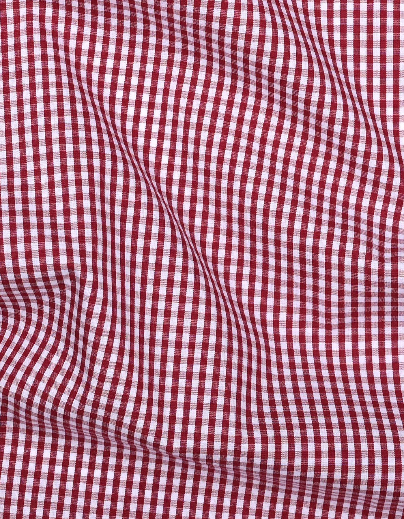 White/Red Check Classic Fit Shirt - Image 4