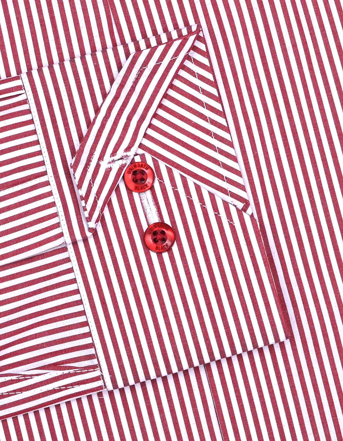 White/Red Stripe Tailored Smart Fit Shirt - Image 3
