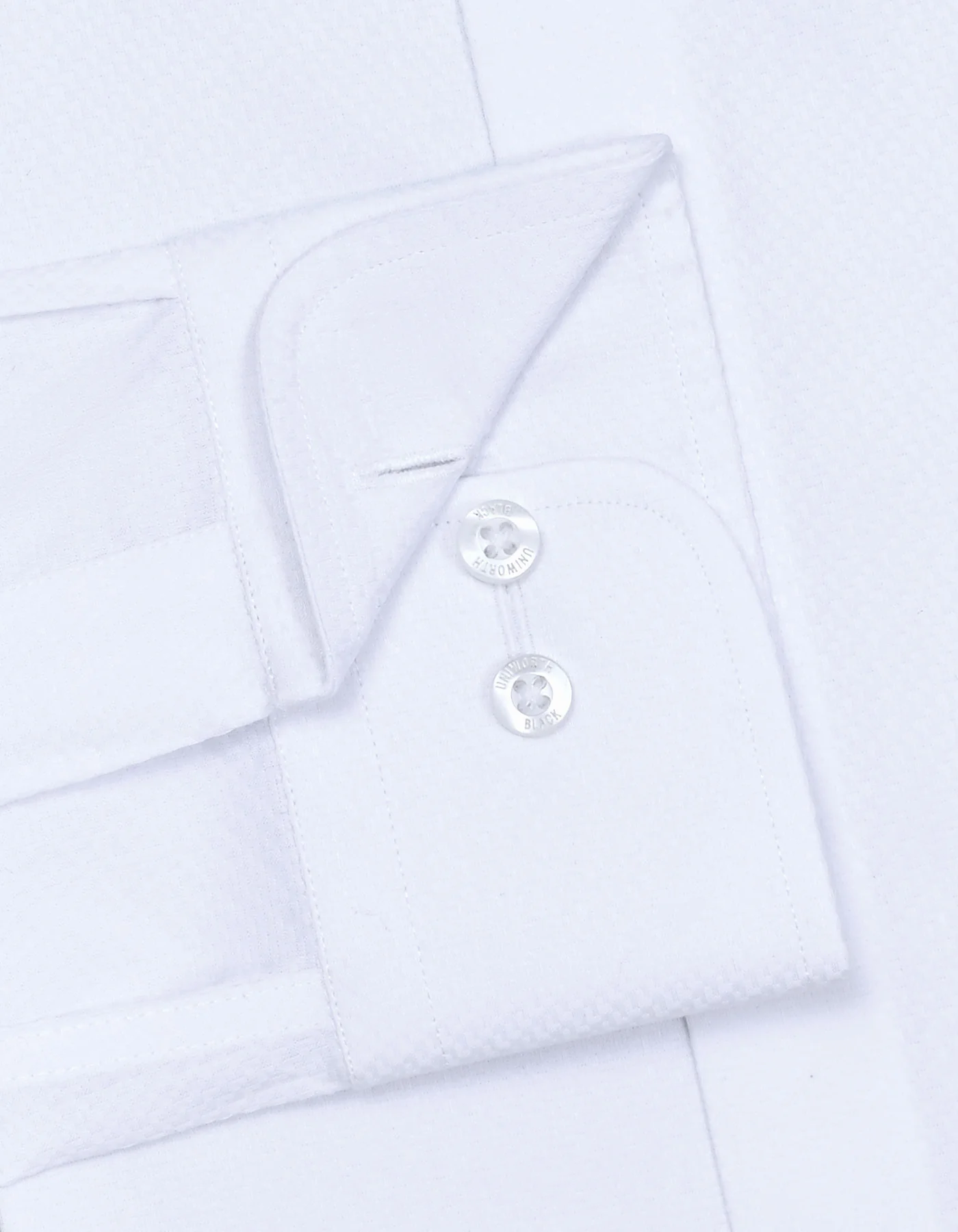 White Self Smart Fit Shirt - Image 3