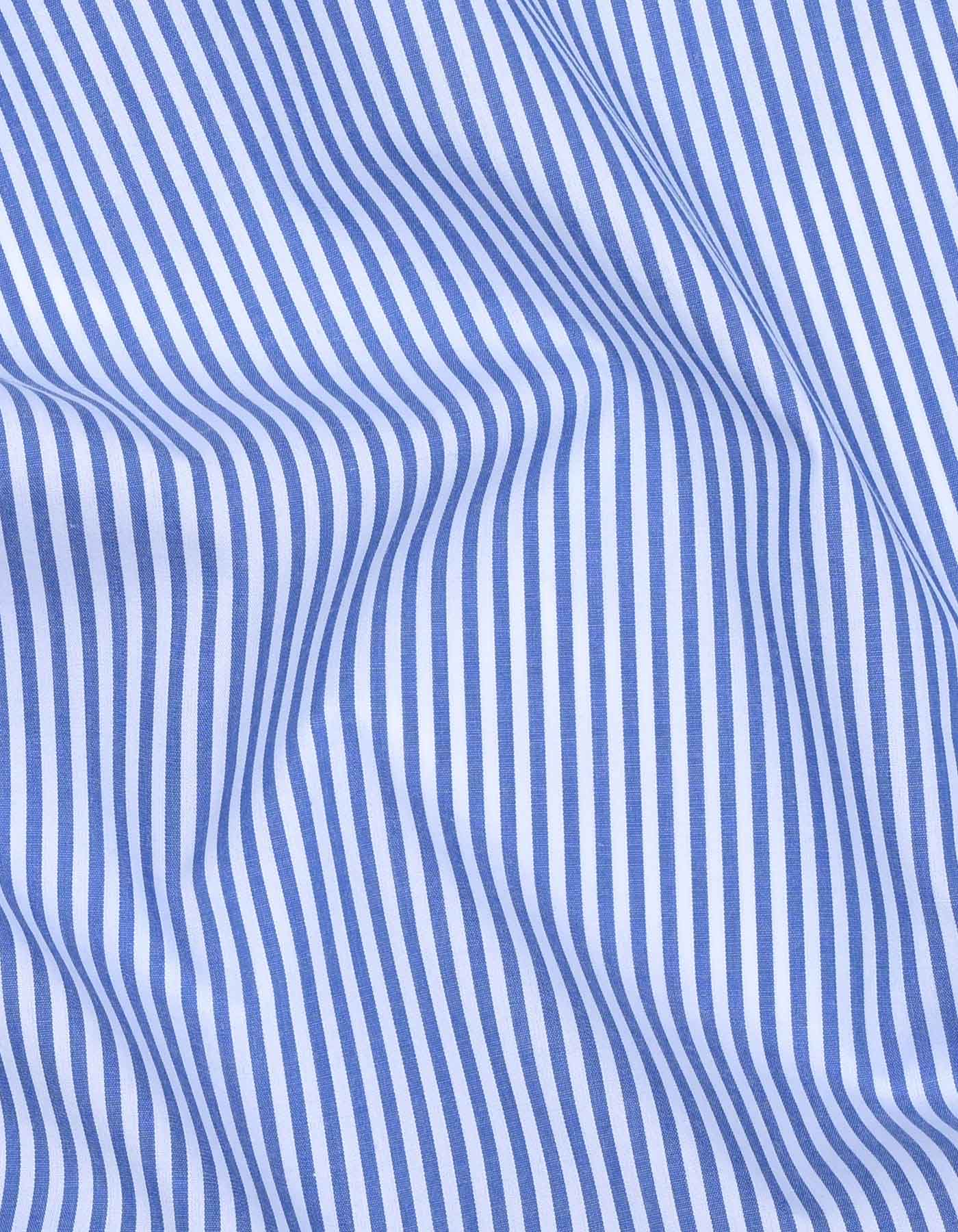 White/Sky Stripe Tailored Smart Fit Shirt - Image 4