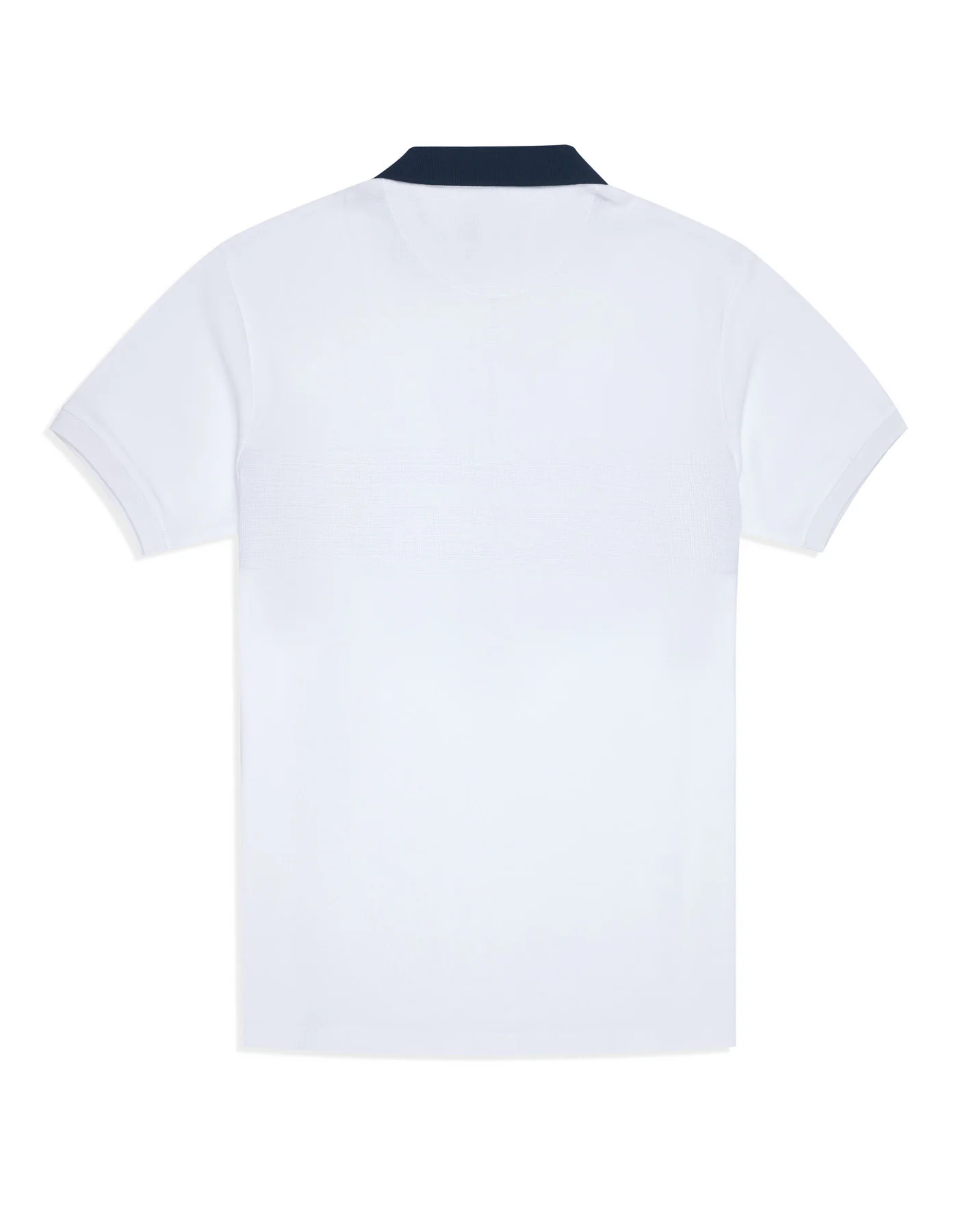 White Texture Color Block Polo Shirt - Image 5